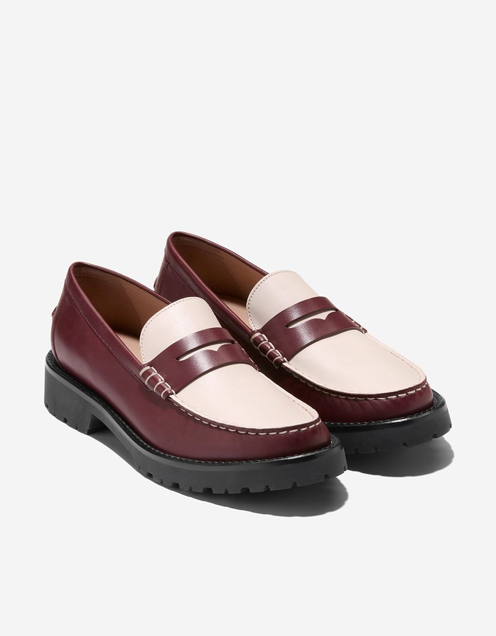 Mocasines planos de mujer confeccionados en piel - Cole Haan - Granate Granate-4