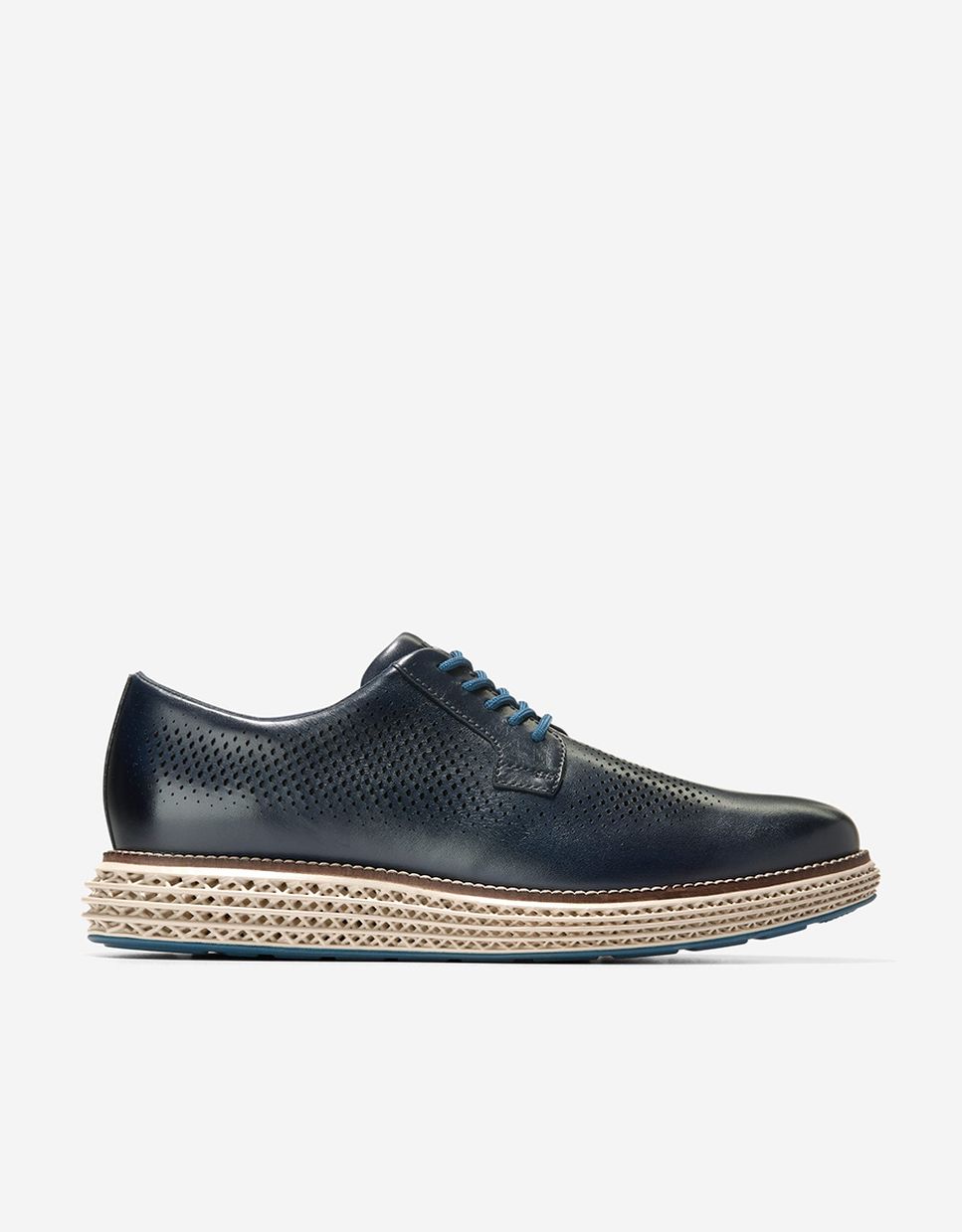 Imagen 3 de Zapato oxford de hombre confeccionado en piel perforada - Cole Haan - Azul Azul