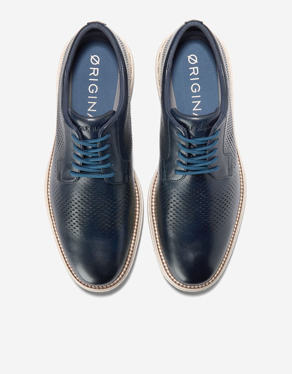 Imagen 6 de Zapato oxford de hombre confeccionado en piel perforada - Cole Haan - Azul Azul