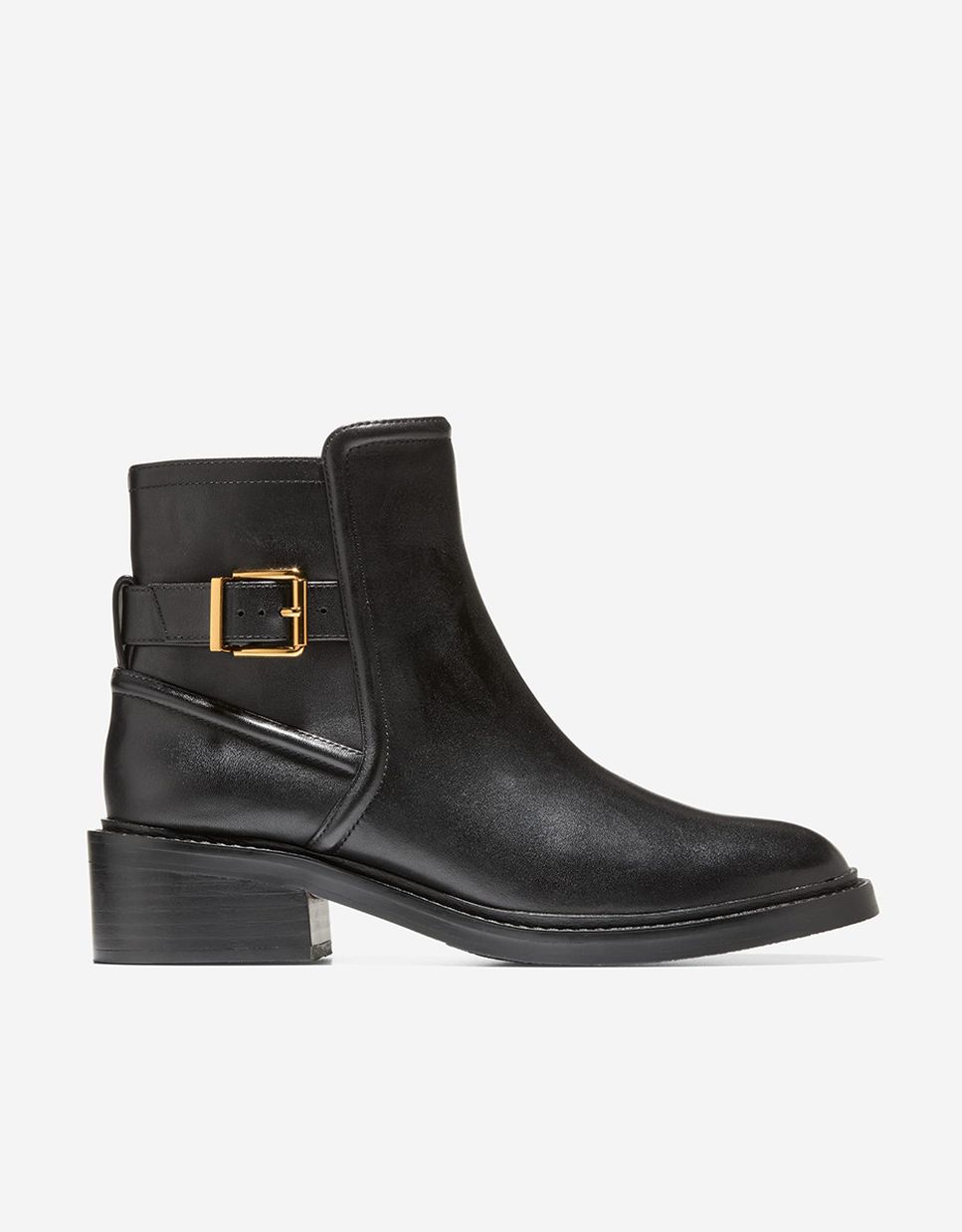 Botines básicos de mujer confeccionados en piel con cierre de cremallera y hebilla decorativa - Cole Haan - Negro Negro-1