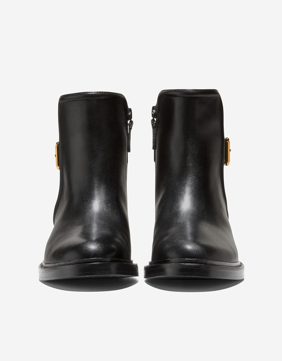 Botines básicos de mujer confeccionados en piel con cierre de cremallera y hebilla decorativa - Cole Haan - Negro Negro-3