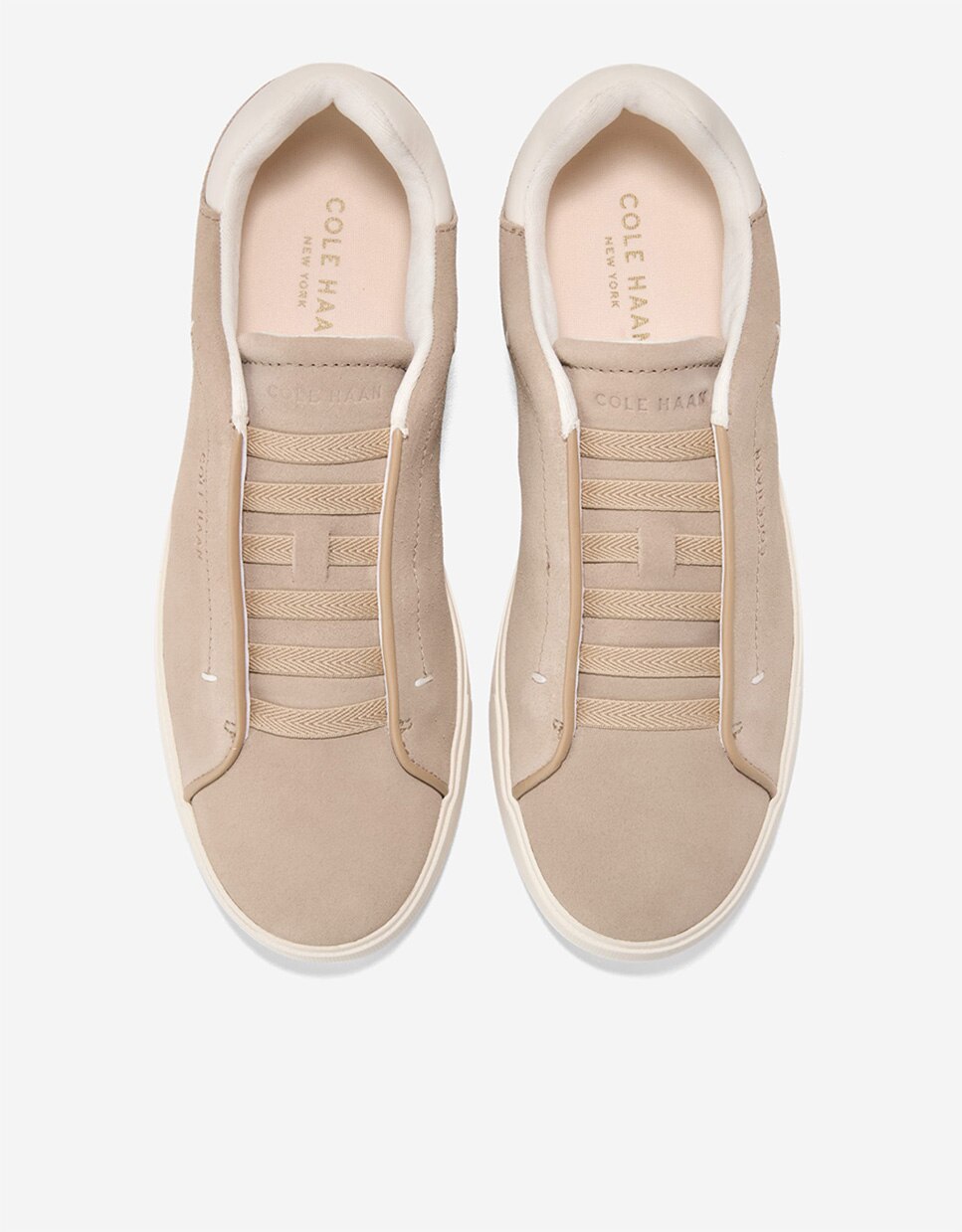 Zapatillas deportivas de mujer con cordones elásticos confeccionadas en piel - Cole Haan - Beige Beige-5