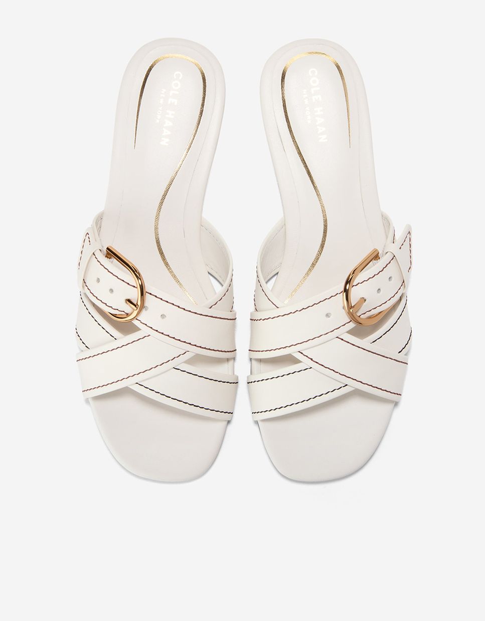 Sandalias planas de mujer confeccionadas en piel - Cole Haan - Blanco Blanco-6