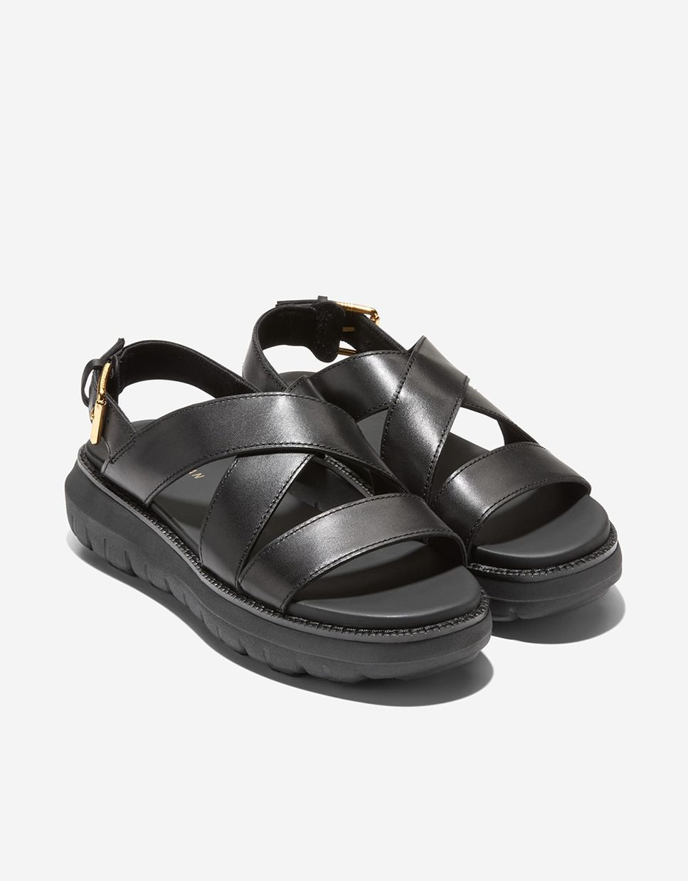 Sandalias planas de mujer confeccionadas en piel - Cole Haan - Negro Negro-4