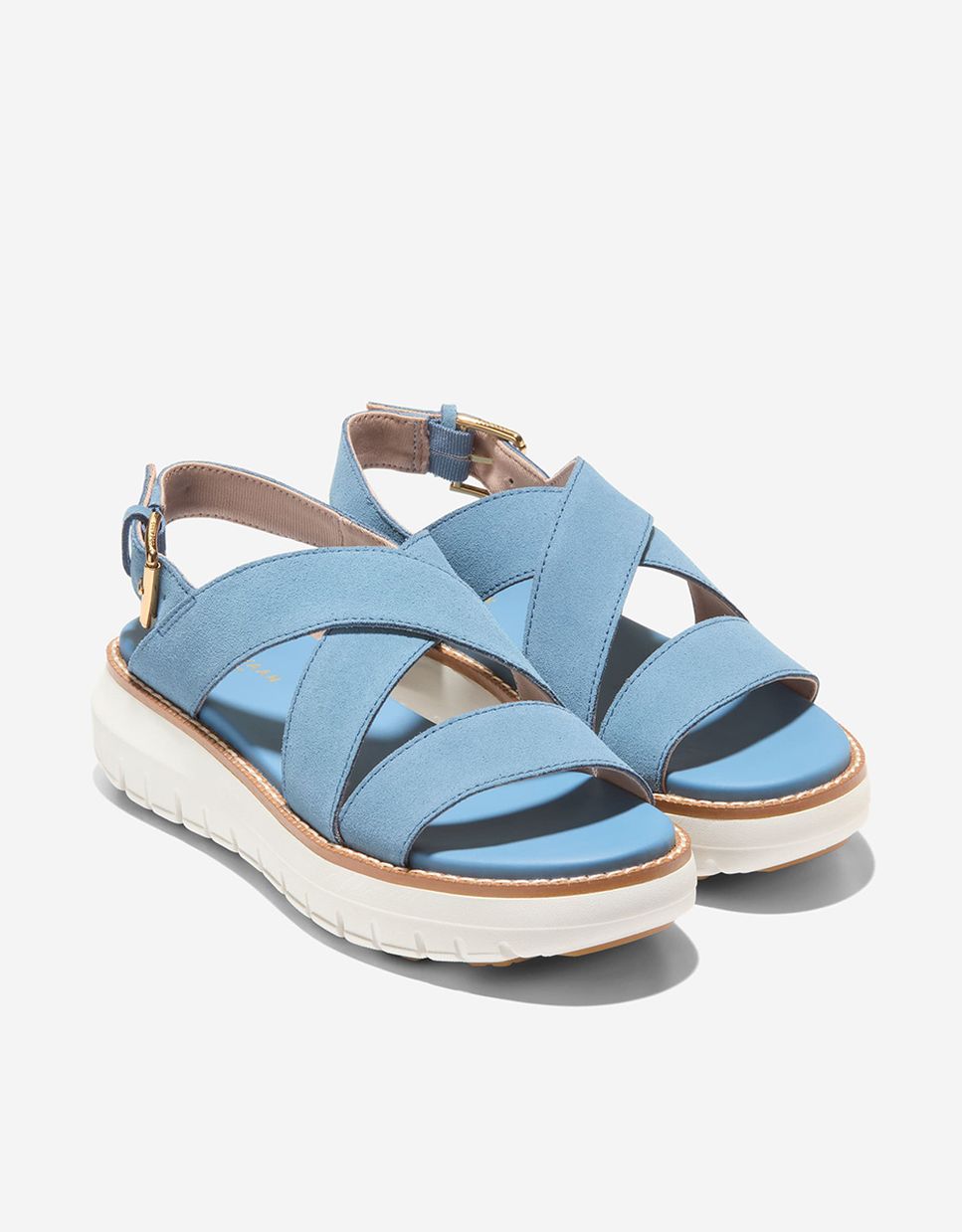 Sandalias planas de mujer confeccionadas en piel - Cole Haan - Azul Azul-4