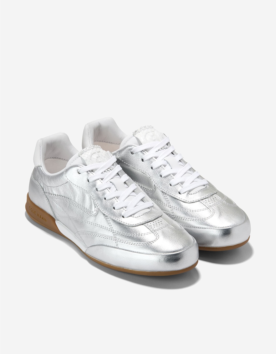 Zapatillas deportivas de mujer inspiradas en el fútbol confeccionadas en piel - Cole Haan - Plata Plata-4