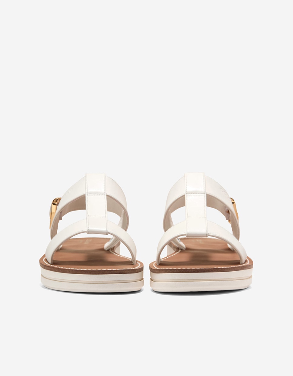 Sandalias planas de mujer ultraligeras confeccionadas en piel - Cole Haan - Blanco Blanco-3