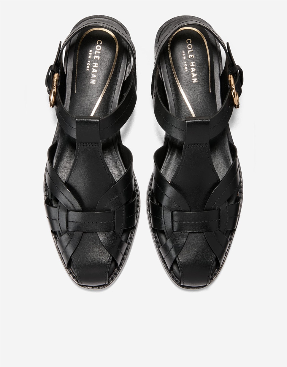 Sandalias planas de mujer con diseño entrelazado en piel - Cole Haan - Negro Negro-6