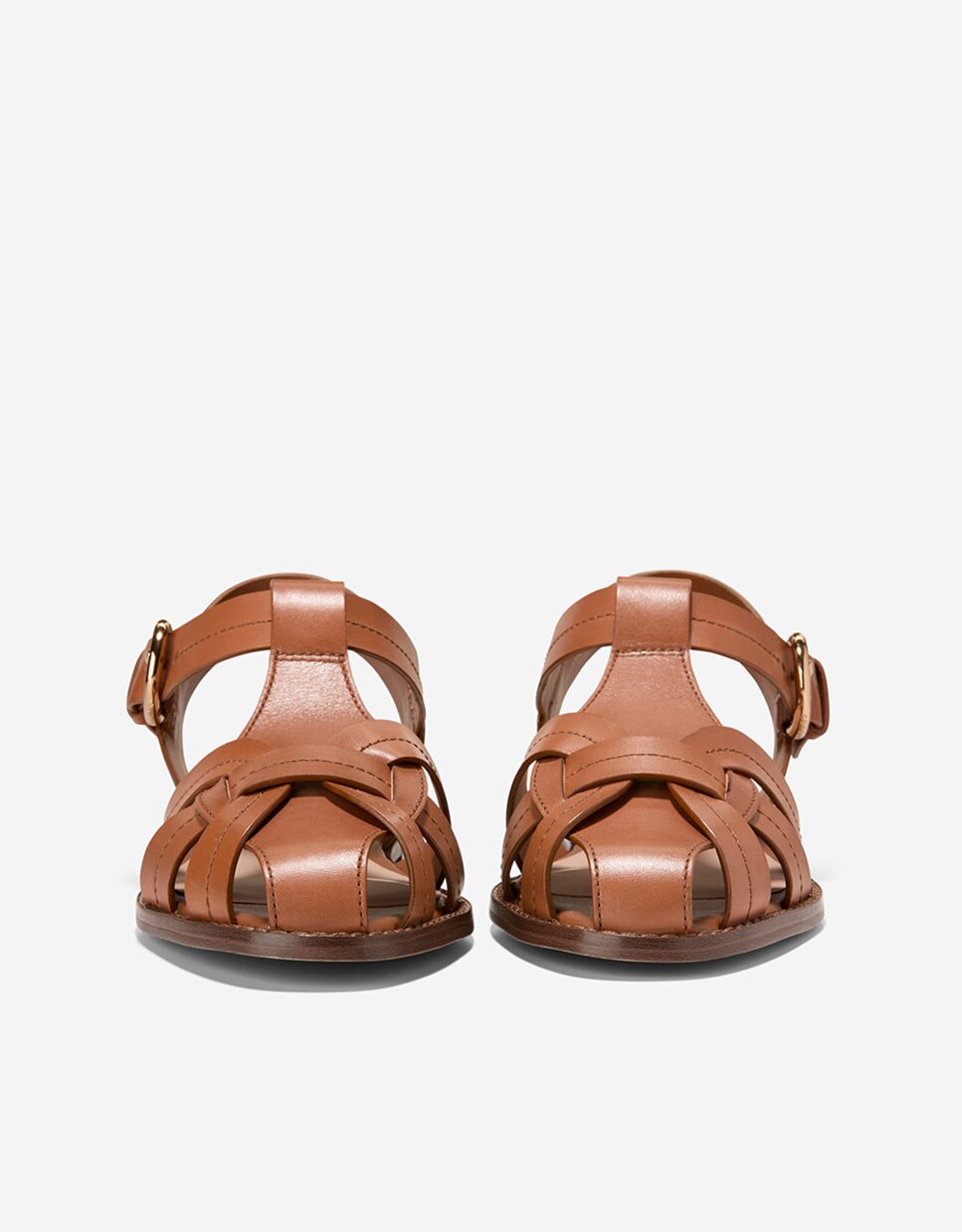 Sandalias planas de mujer con diseño entrelazado en piel - Cole Haan - Marrón Marrón-2