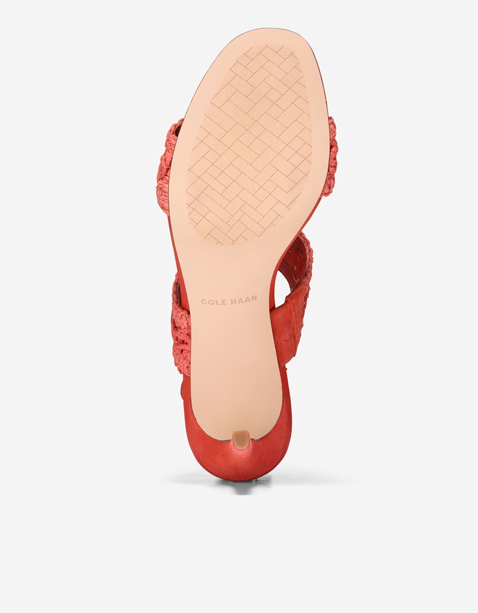 Sandalias de tacón de mujer con doble tira en tejido crochet - Cole Haan - Coral Coral-2