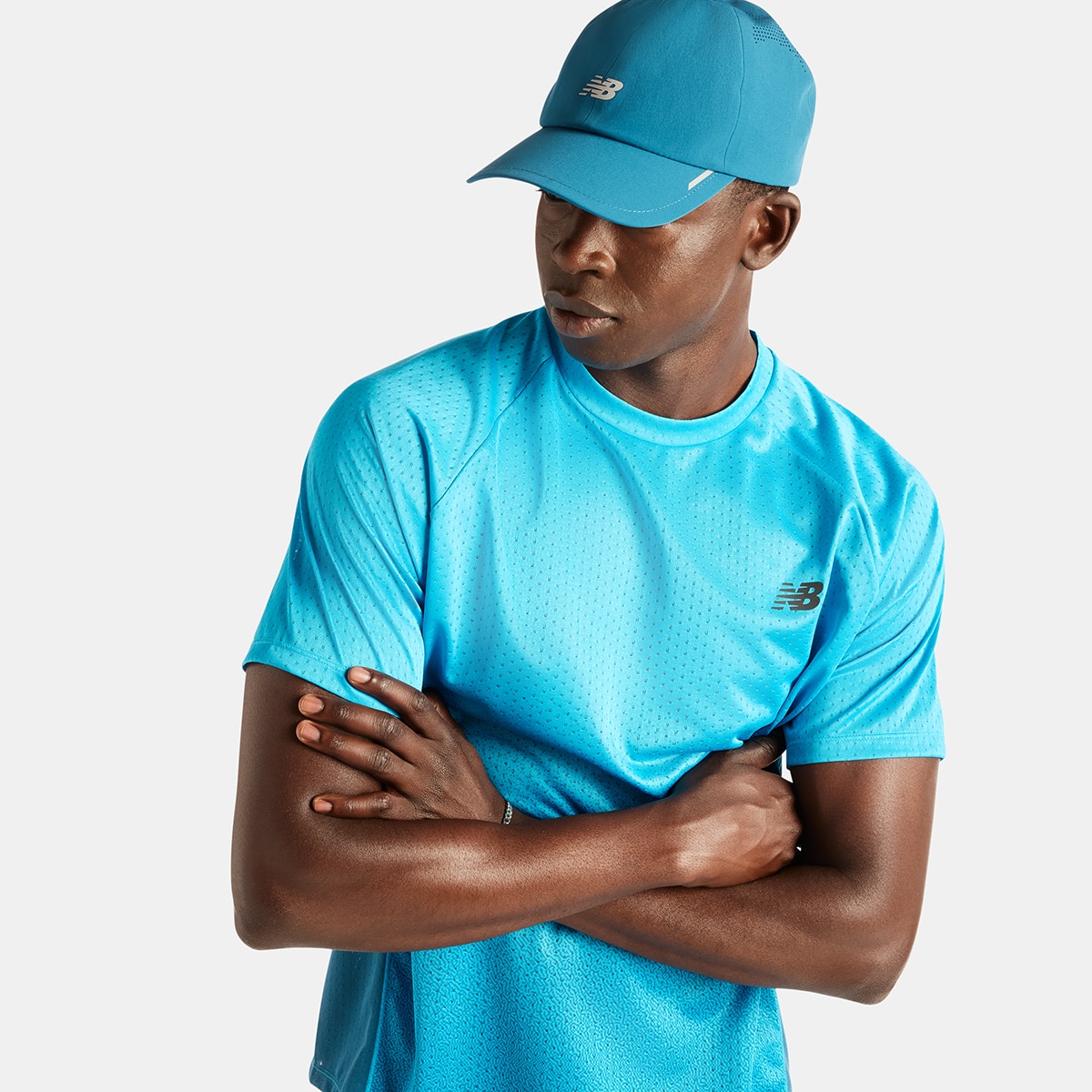 Camiseta running de hombre Viz-Tech Run New Balance - Azul Azul-3