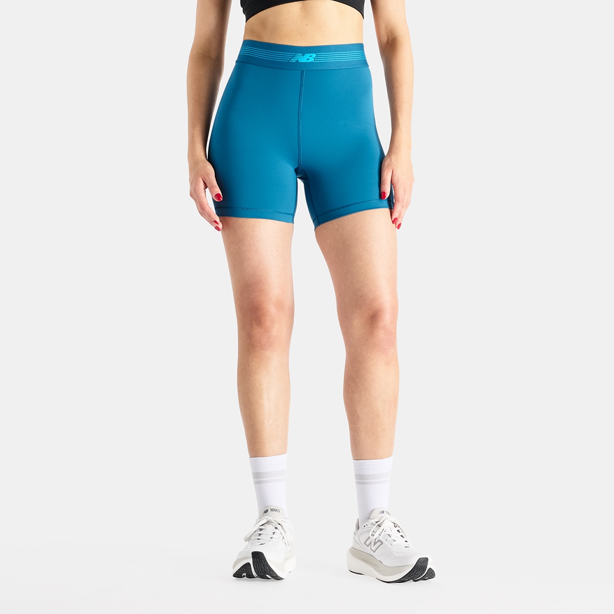 Imagen 0 de Mallas cortas performance de mujer 5" AC Fitted New Balance Azul Océano