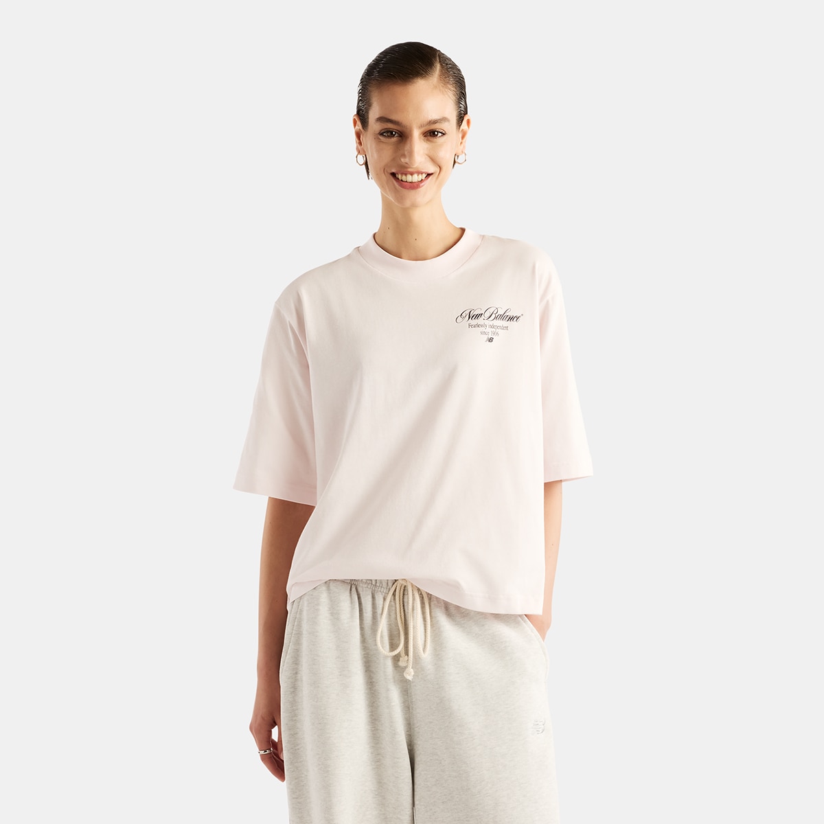 Imagen 1 de Camiseta casual de mujer Pressed Flowers Relaxed New Balance Rosa claro