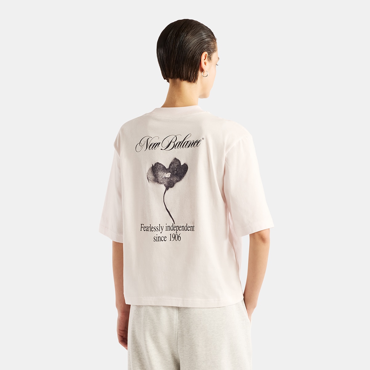 Imagen 2 de Camiseta casual de mujer Pressed Flowers Relaxed New Balance - Rosa claro Rosa claro