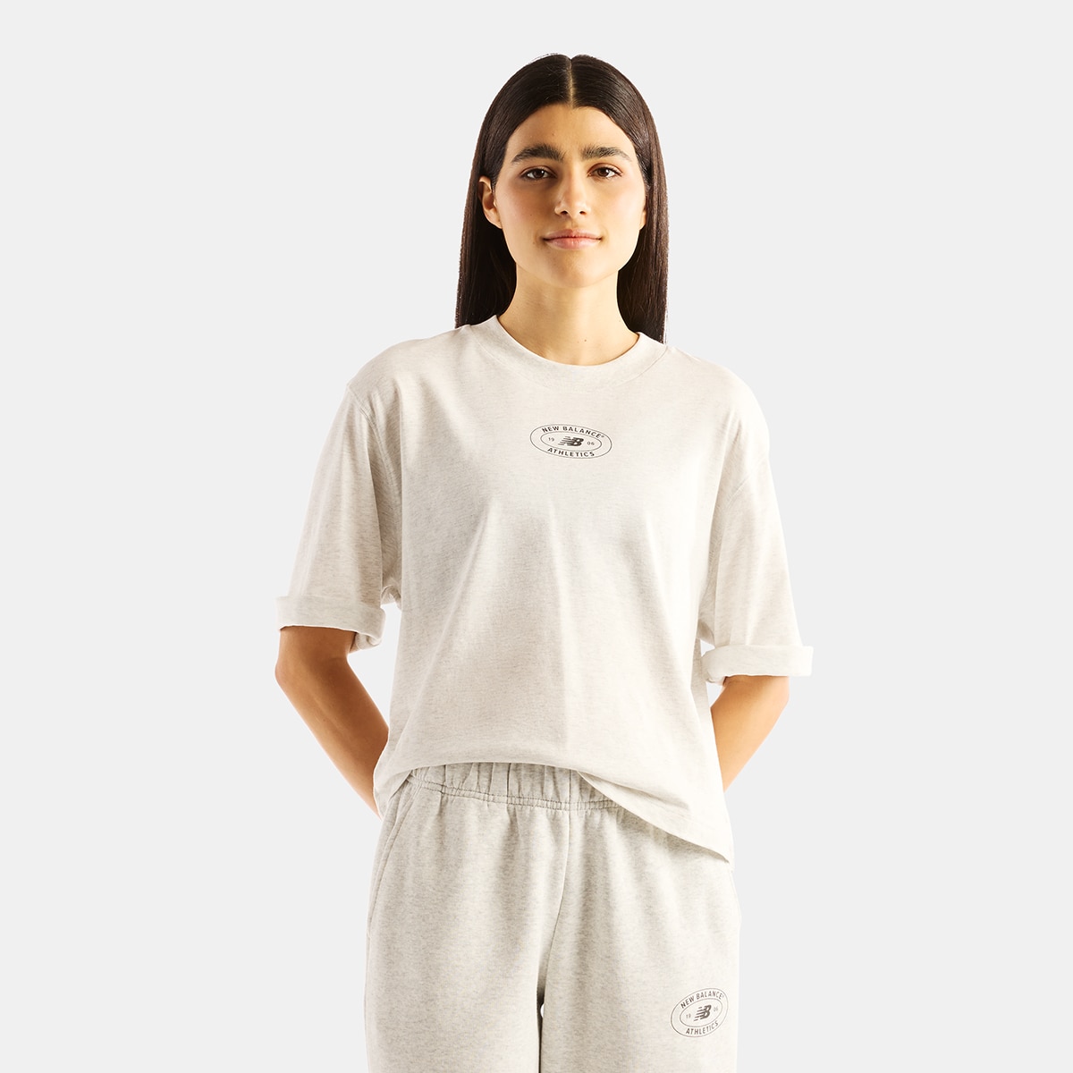 Imagen 0 de Camiseta casual de mujer Reimagined Relaxed New Balance Gris
