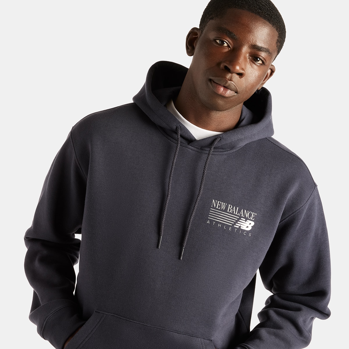 Imagen 4 de Sudadera con capucha casual de hombre Reimagined Fleece New Balance - Antracita Antracita