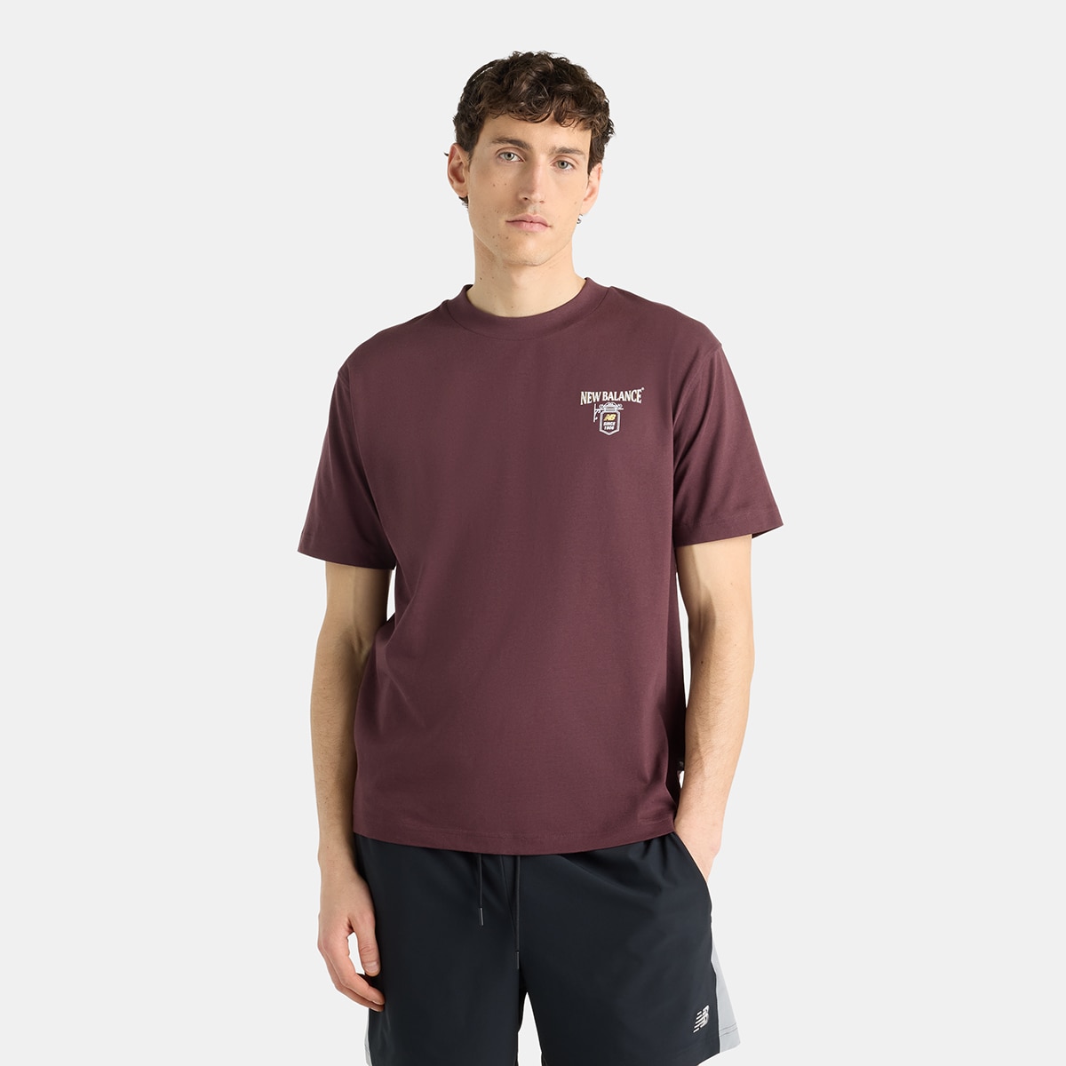 New Balance Camiseta casual de hombre Grab a Bite London Granate