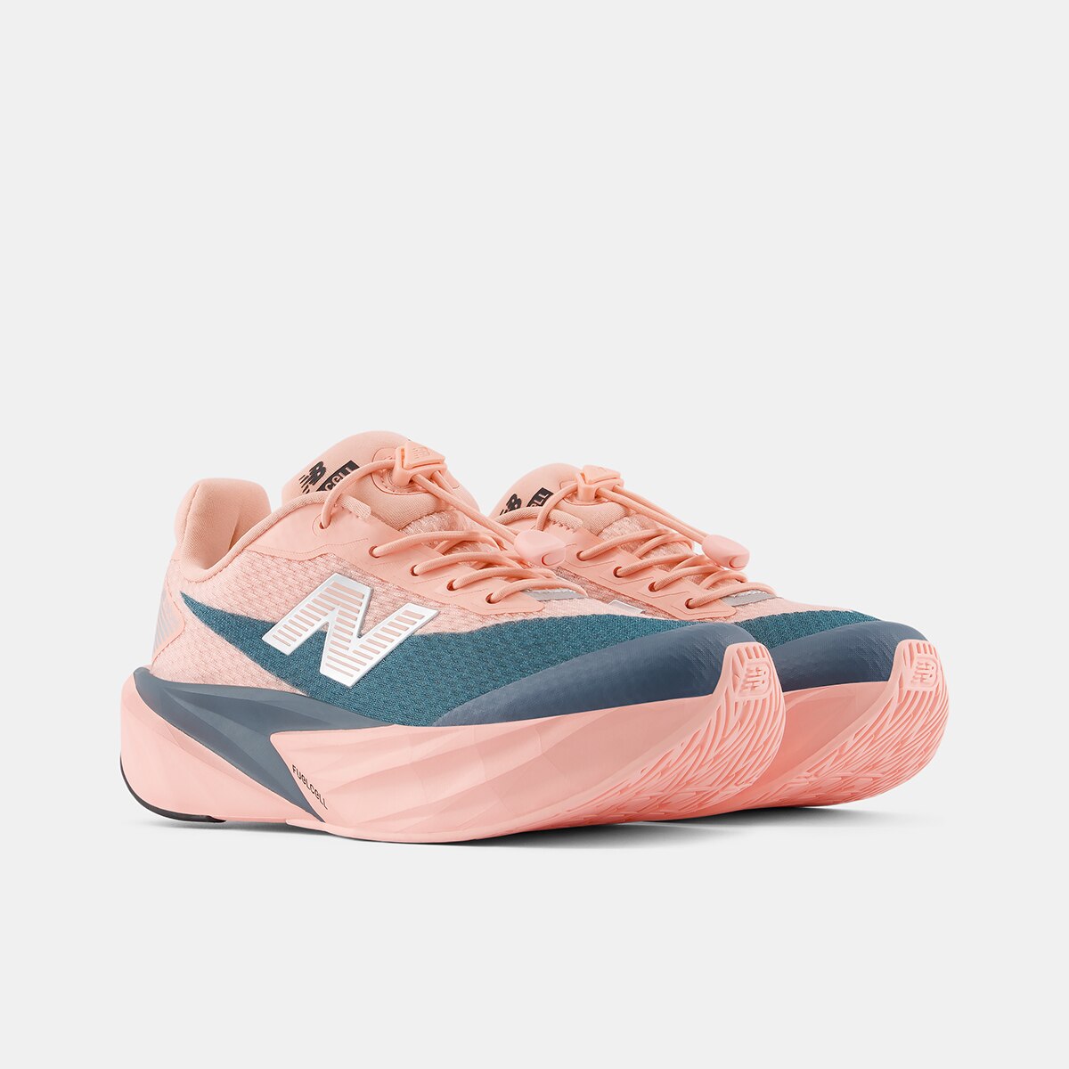 Imagen 4 de Zapatillas running de niños FuelCell Rebel Bungee Lace New Balance - Rosa / Azul marino Rosa / Azul marino