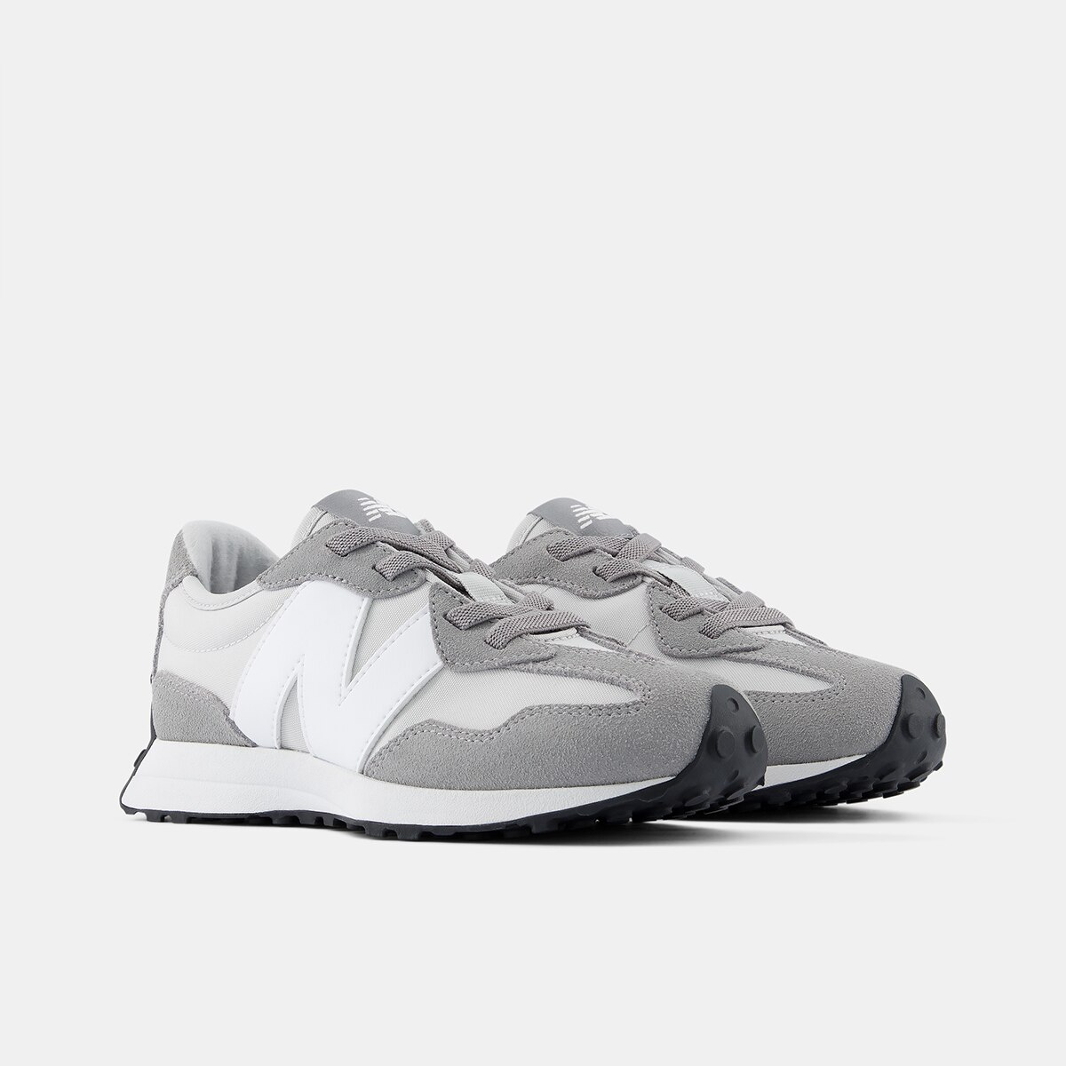 Zapatillas casual de niños 327 Bungee Lace New Balance - Gris / Blanco Gris / Blanco-4