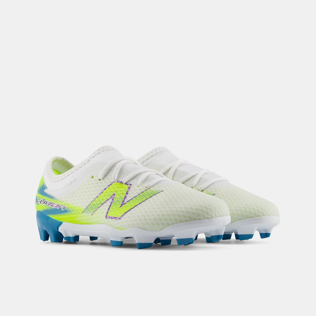 Botas de fútbol de niños Furon Team Jnr FG V9 New Balance - Verde flúor Verde flúor-4