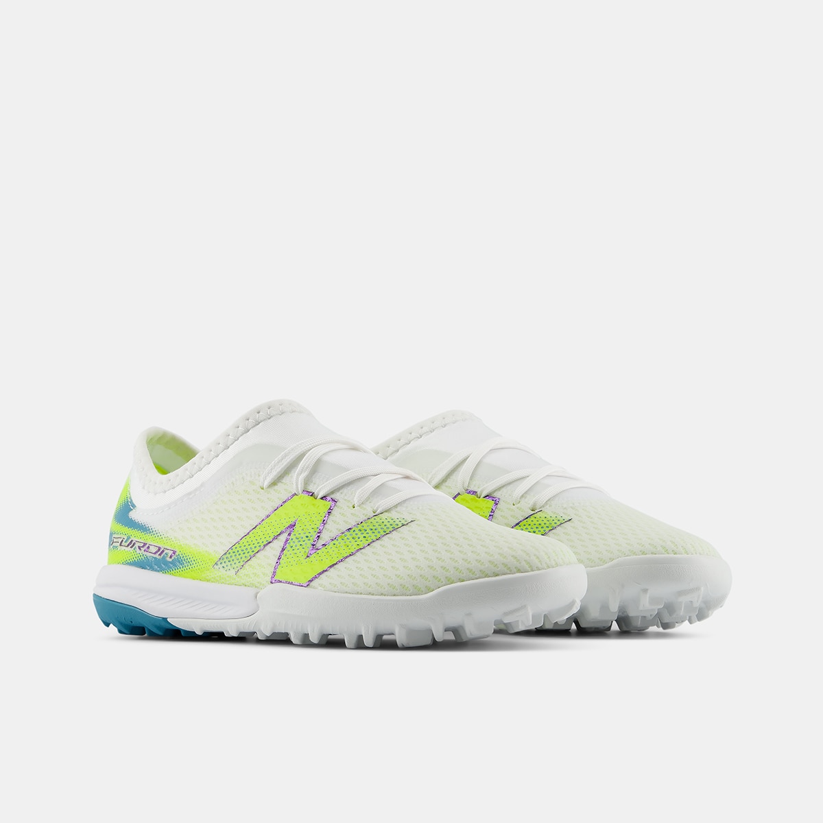 Botas de fútbol de niños Furon Team Jnr TF V9 New Balance - Verde flúor Verde flúor-4