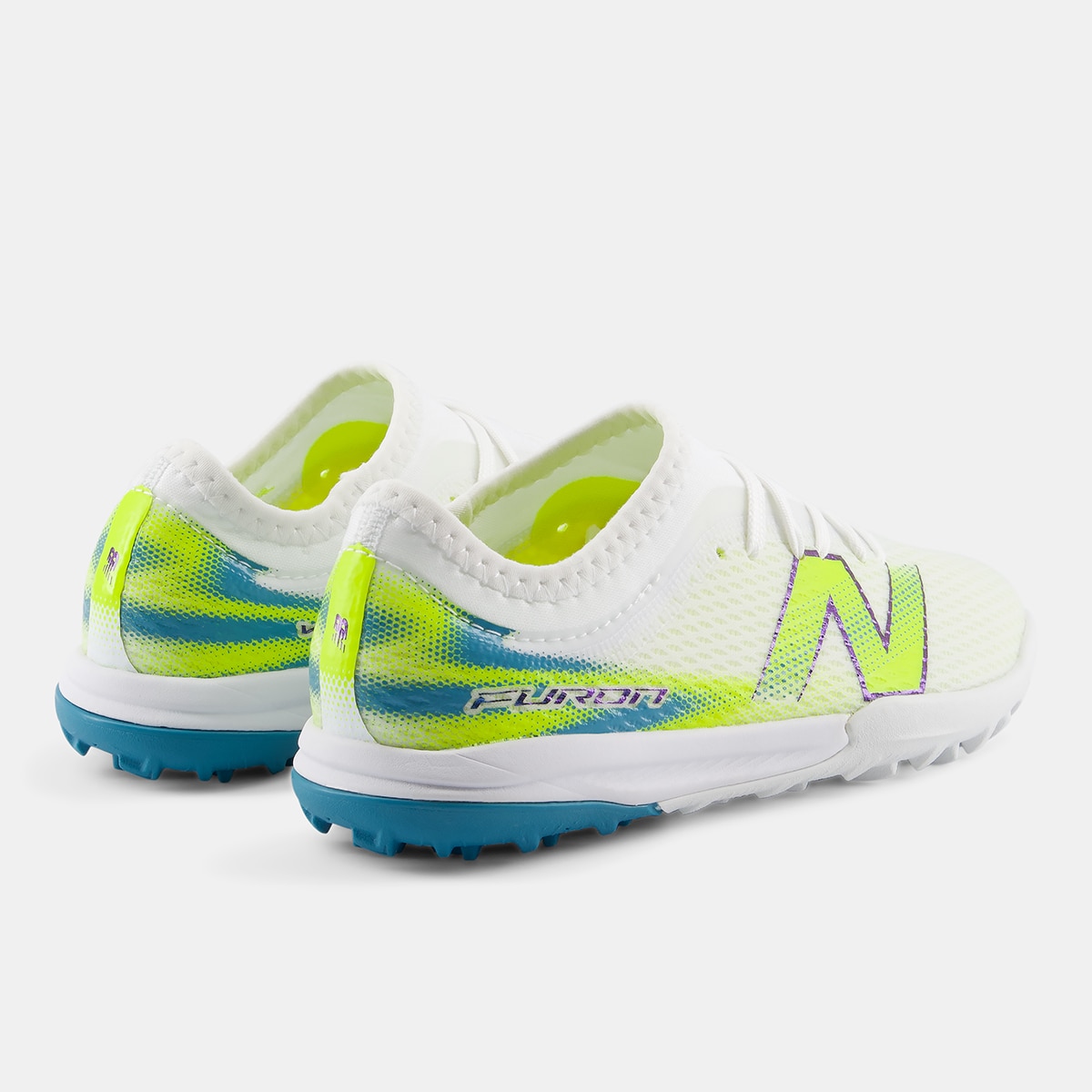 Botas de fútbol de niños Furon Team Jnr TF V9 New Balance - Verde flúor Verde flúor-6