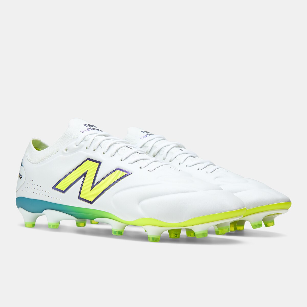 Botas de fútbol de hombre 442 Elite Knit FG V3 New Balance - Verde flúor Verde flúor-4