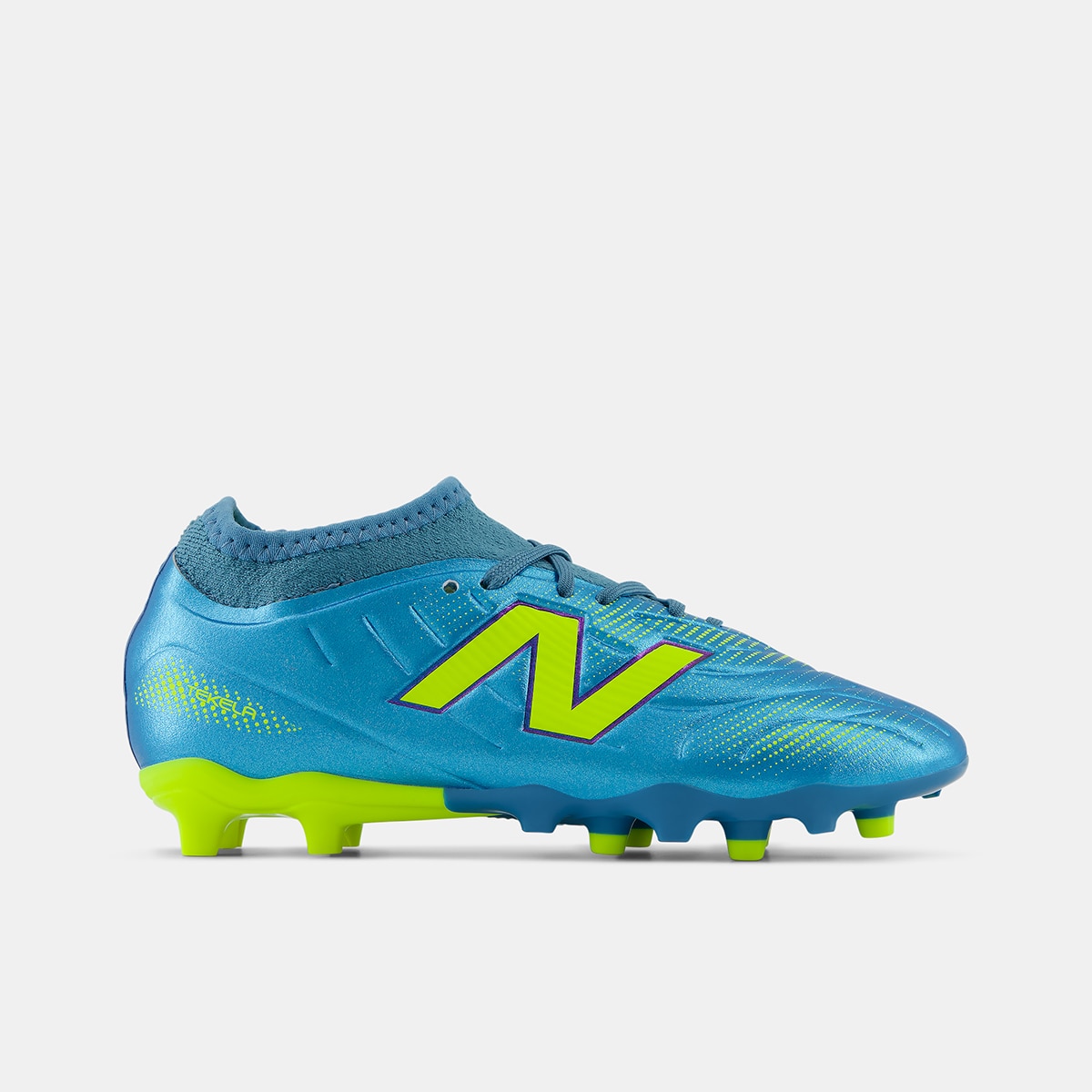 Botas de fútbol de niños Tekela Team Low Laced Jnr FG V New Balance - Verde flúor Verde flúor-1