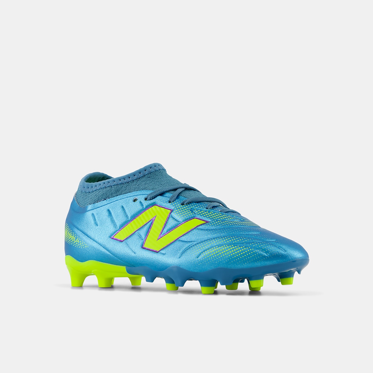 Botas de fútbol de niños Tekela Team Low Laced Jnr FG V New Balance - Verde flúor Verde flúor-4