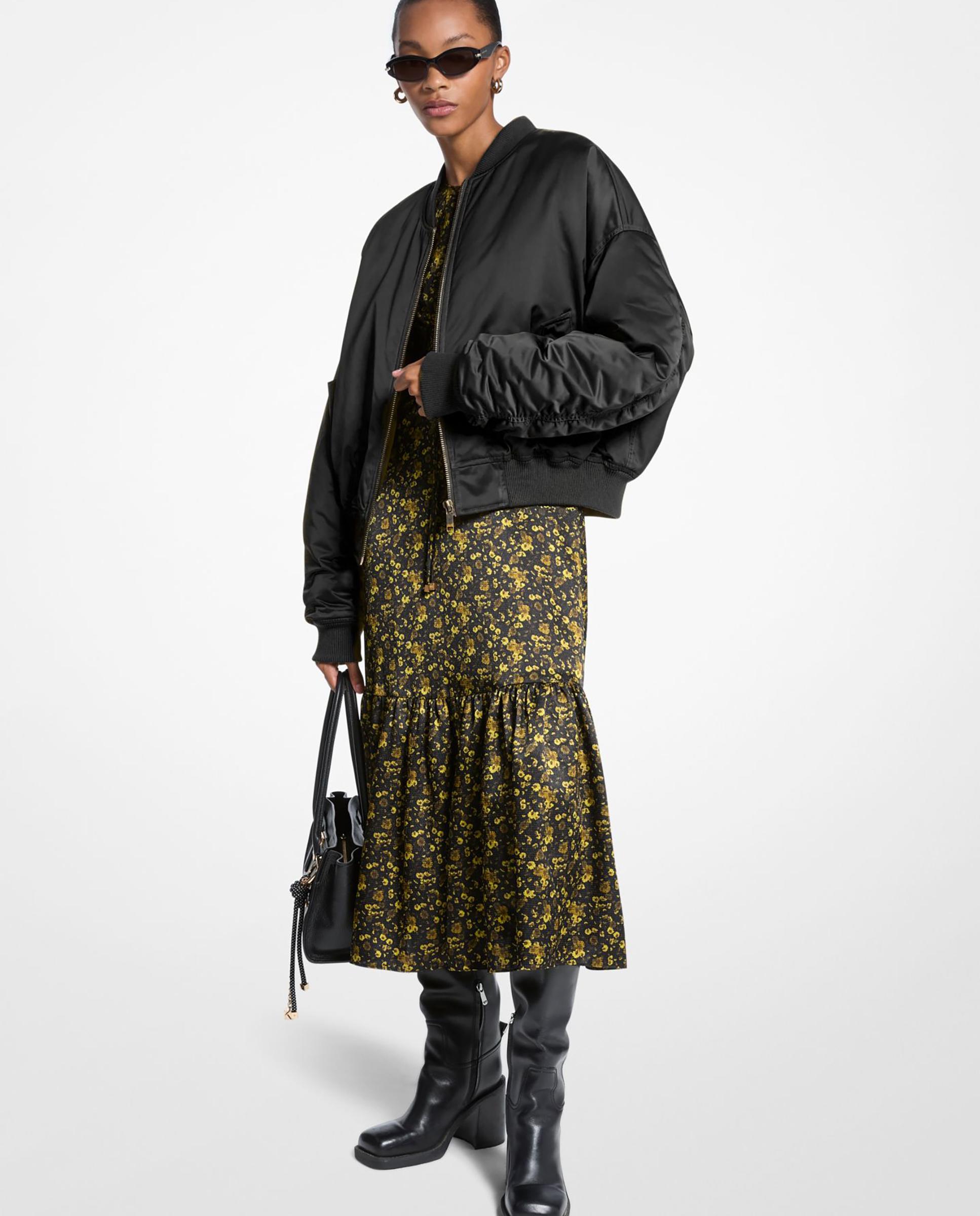 Michael Michael Kors - Cazadora bomber de mujer oversize con ribetes acanalados.