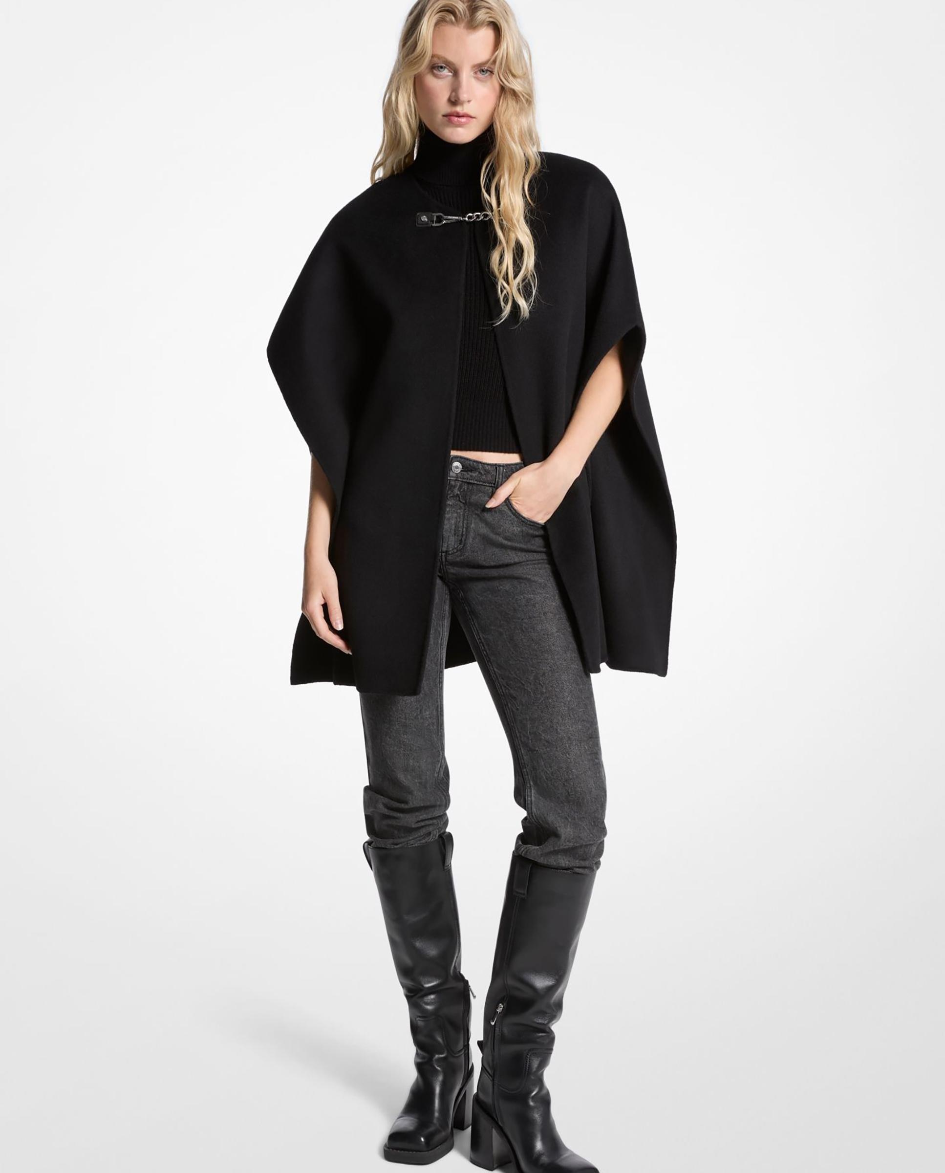Michael Michael Kors - Capa de mujer corta de lana con cierre de broche.