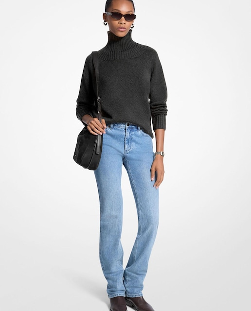 Imagen 0 de Jersey de mujer de cuello alto en lana merino