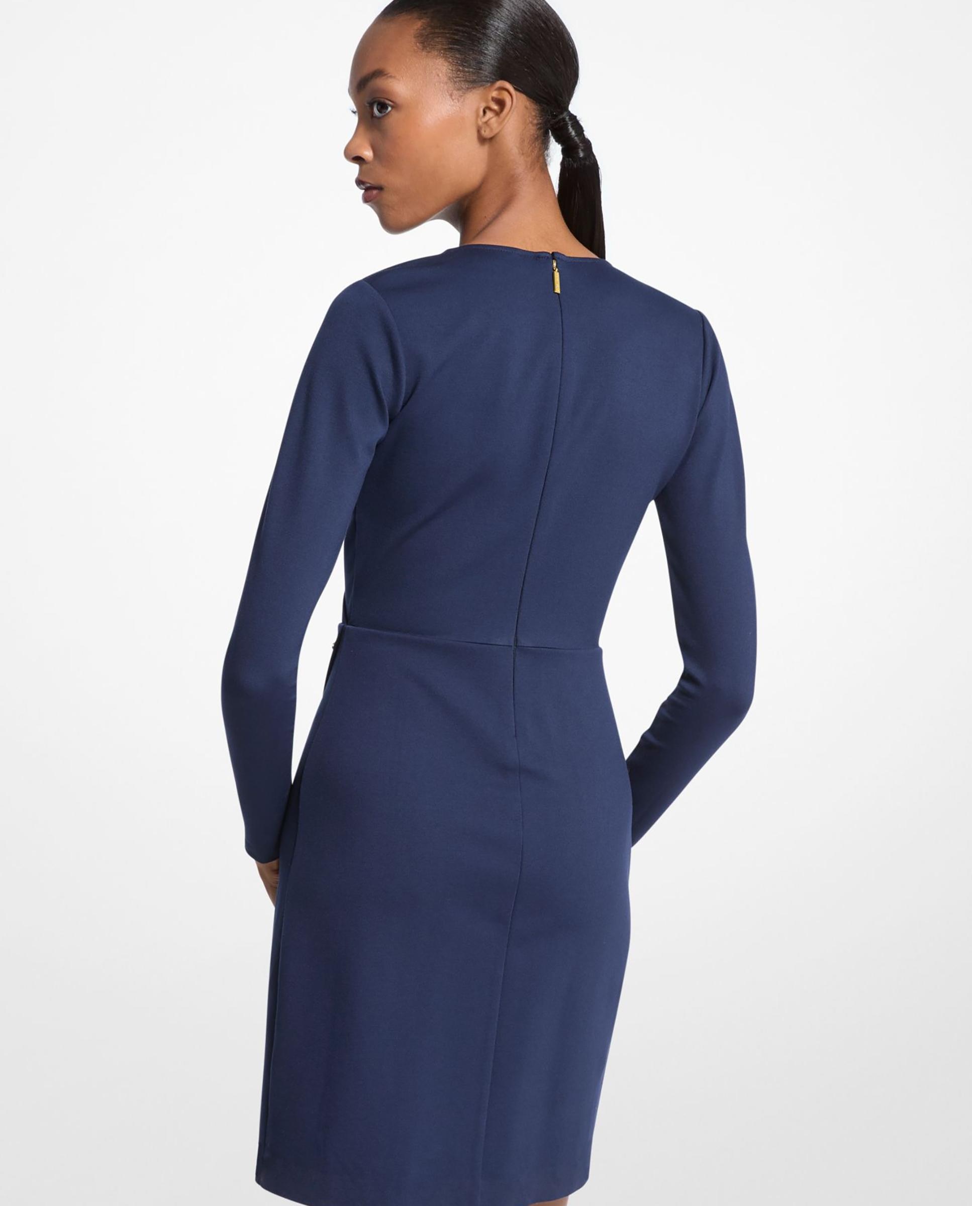 Vestido corto de manga larga con tachuelas - Michael Michael Kors - Azul marino Azul marino-2