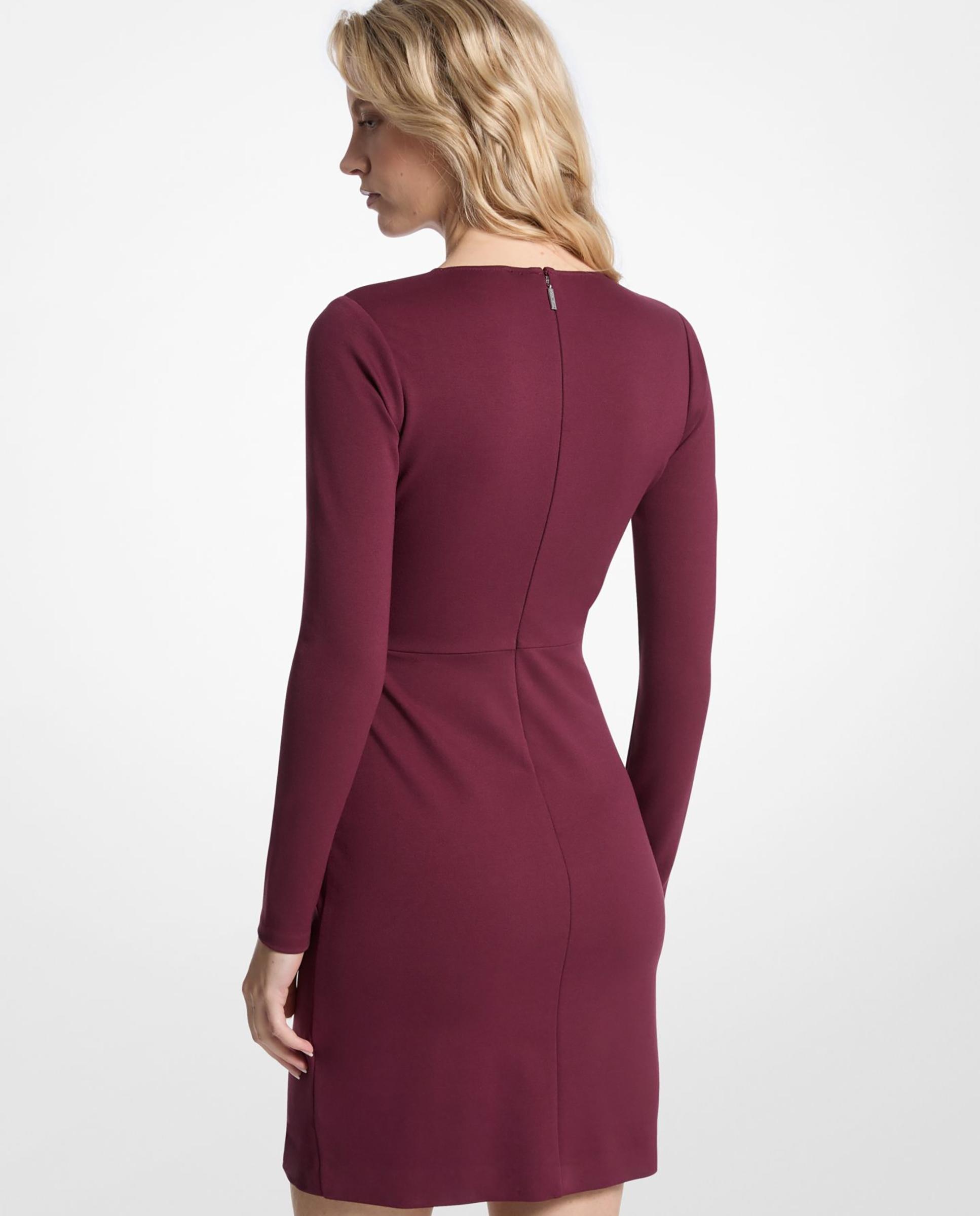 Vestido corto de manga larga con tachuelas - Michael Michael Kors - Ciruela Ciruela-2