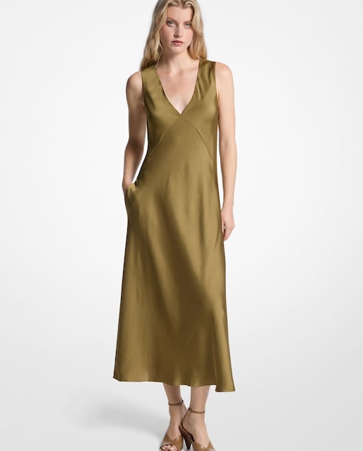 Imagen 0 de Vestido midi satinado de tirantes