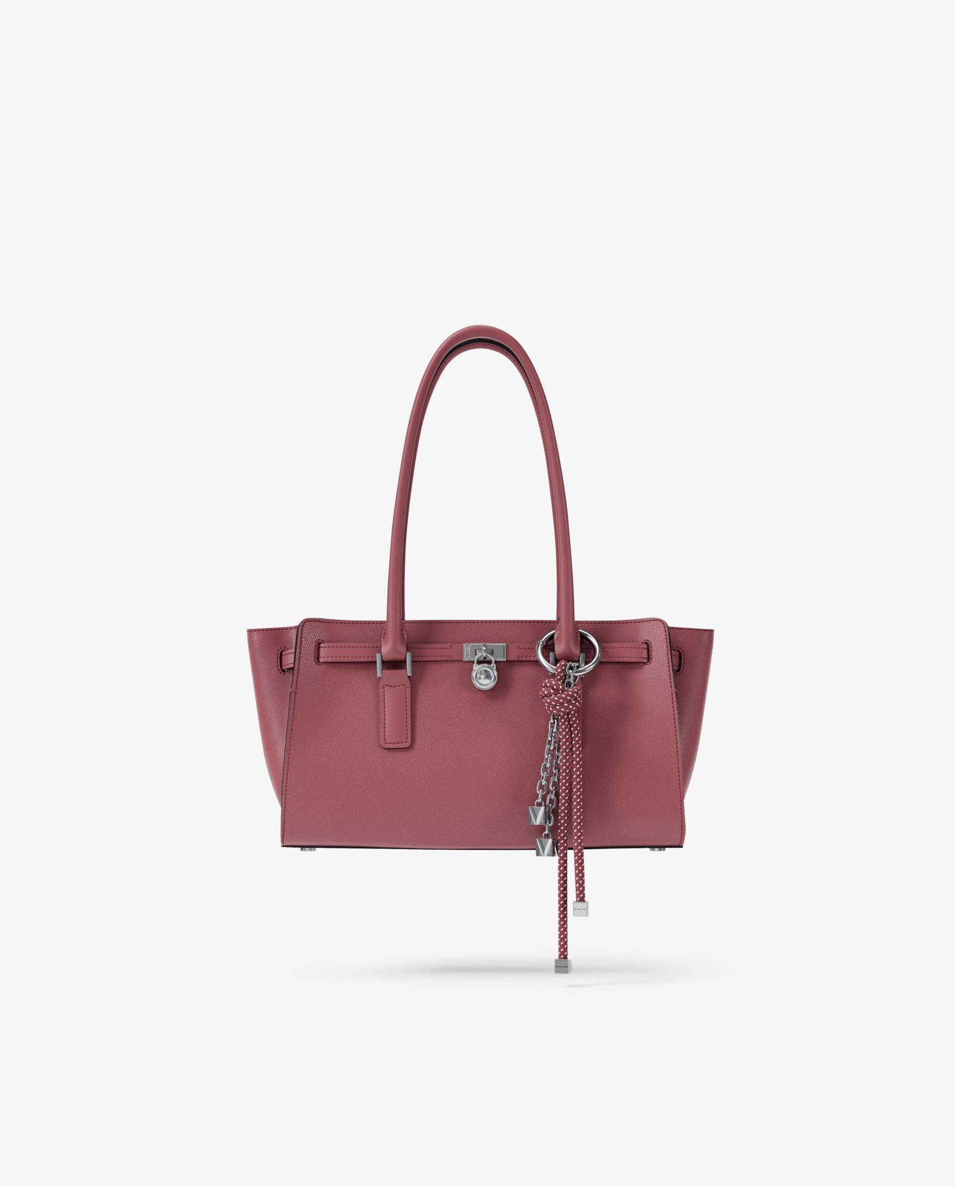 Bolso de hombro satchel hamilton moderne pequeño de piel - Michael Michael Kors - Rosa Rosa-1