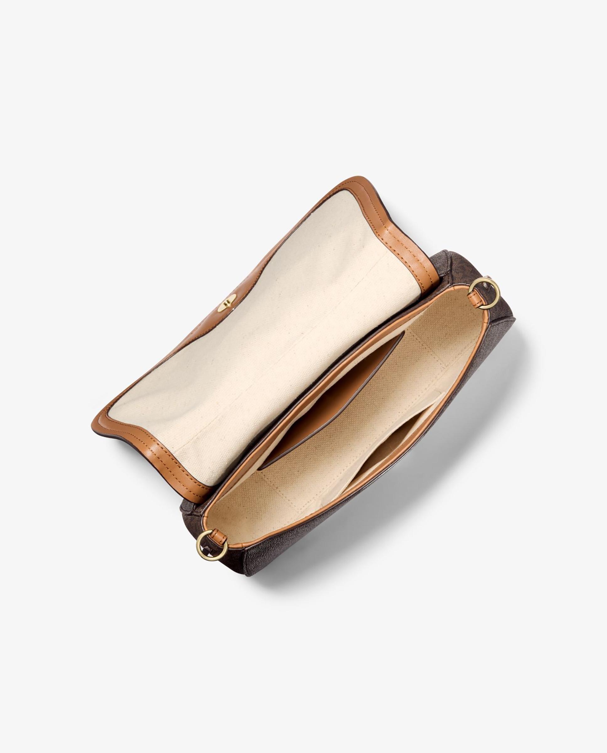 Bolso de hombro transformable nolita mediano con logotipo - Michael Michael Kors - Marrón oscuro Marrón oscuro-3