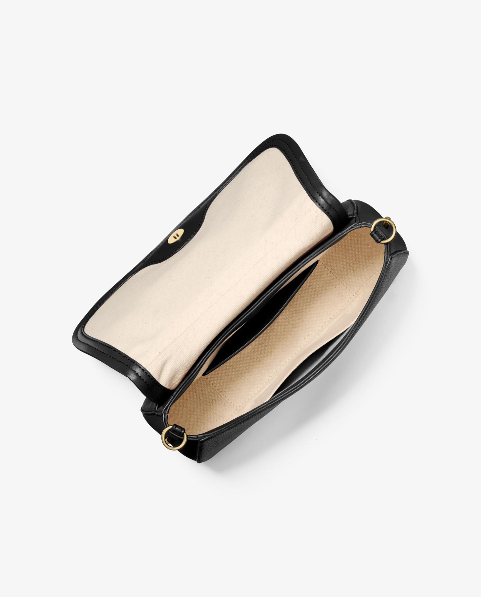 Bolso de hombro transformable nolita mediano de piel granulada - Michael Michael Kors - Negro Negro-3