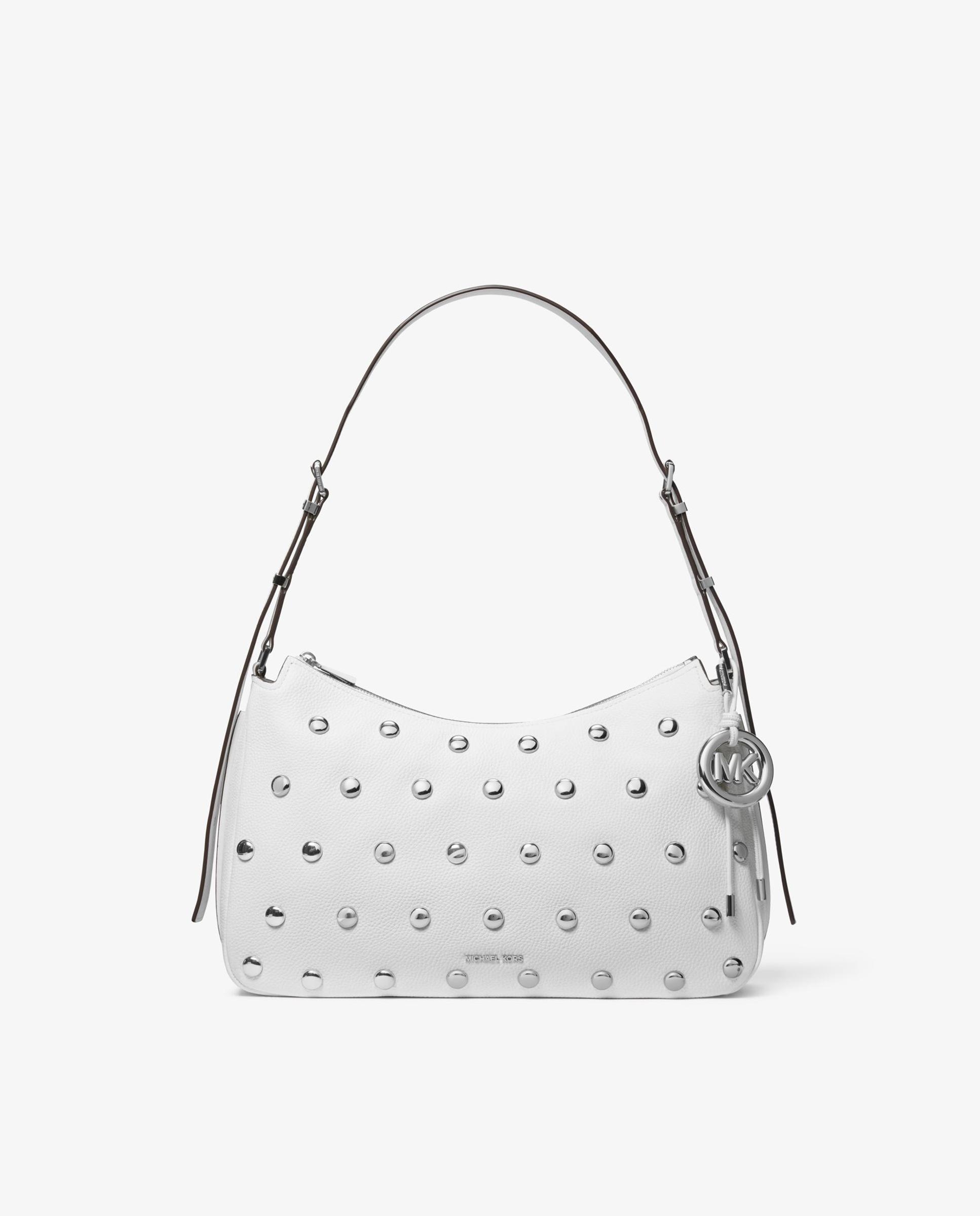 Bolso de hombro nolita mediano de piel con tachuelas - Michael Michael Kors - Blanco Blanco-1