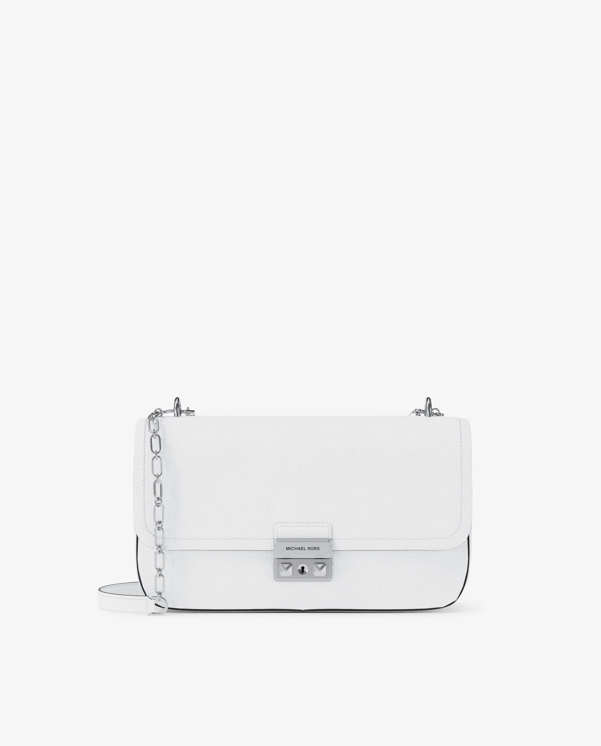 Bolso de hombro tribeca grande de piel granulada - Michael Michael Kors - Blanco Blanco-1