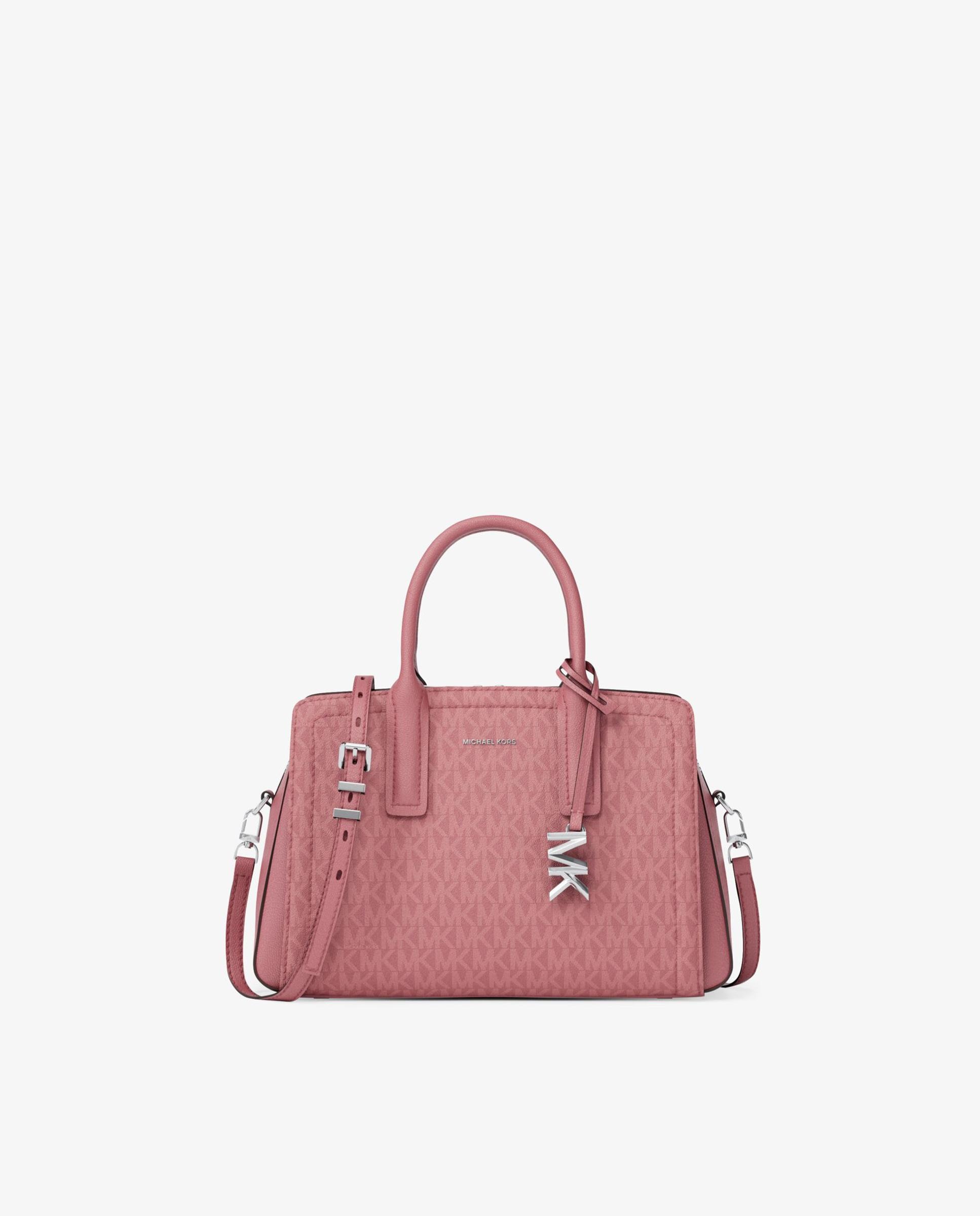 Bandolera de mujer satchel Laila con estampado de logotipos - Michael Michael Kors - Rosa Rosa-1