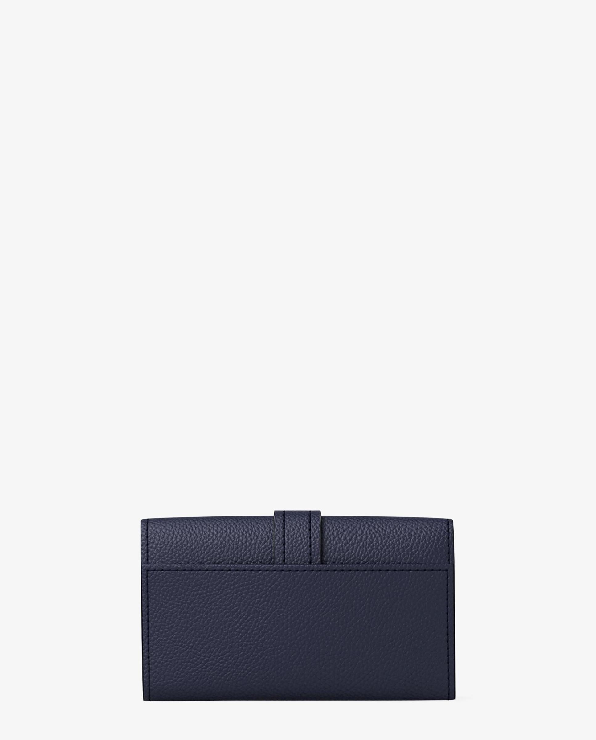 Cartera de mujer nolita mediana de piel granulada con tres pliegues - Michael Michael Kors - Azul marino Azul marino-2