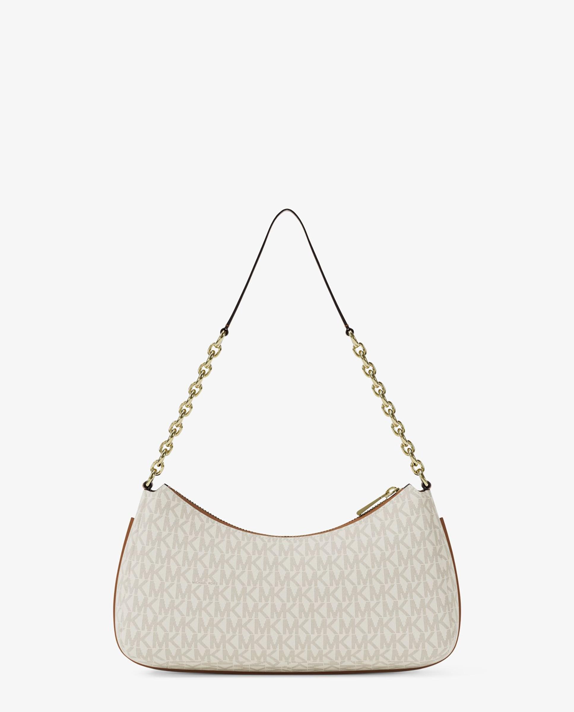 Bolso de hombro pochette mediano nolita con logotipo y cadena de eslabones - Michael Michael Kors - Crema Crema-3