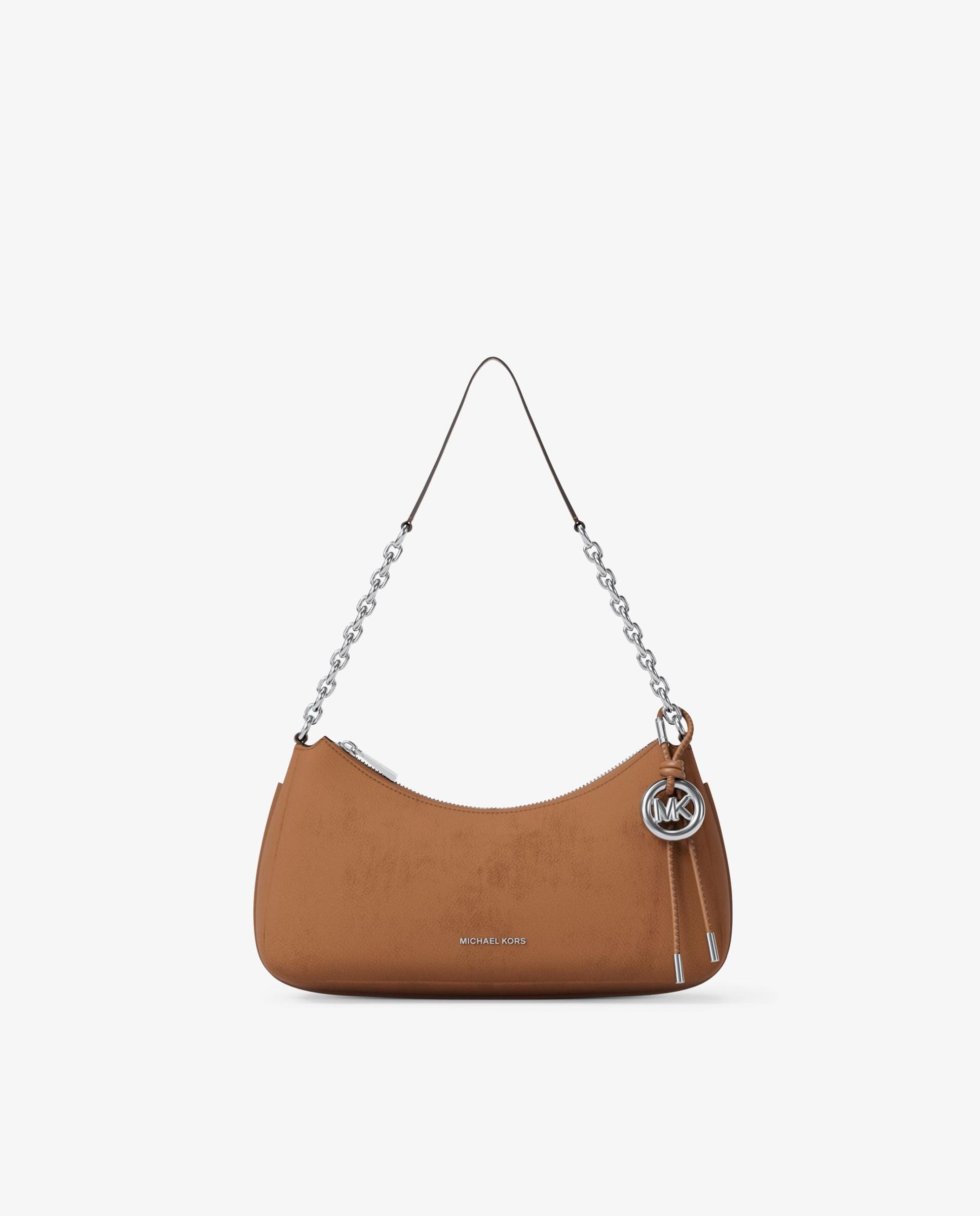 Bolso de hombro pochette nolita mediano de nobuck con cadena - Michael Michael Kors - Canela Canela-1