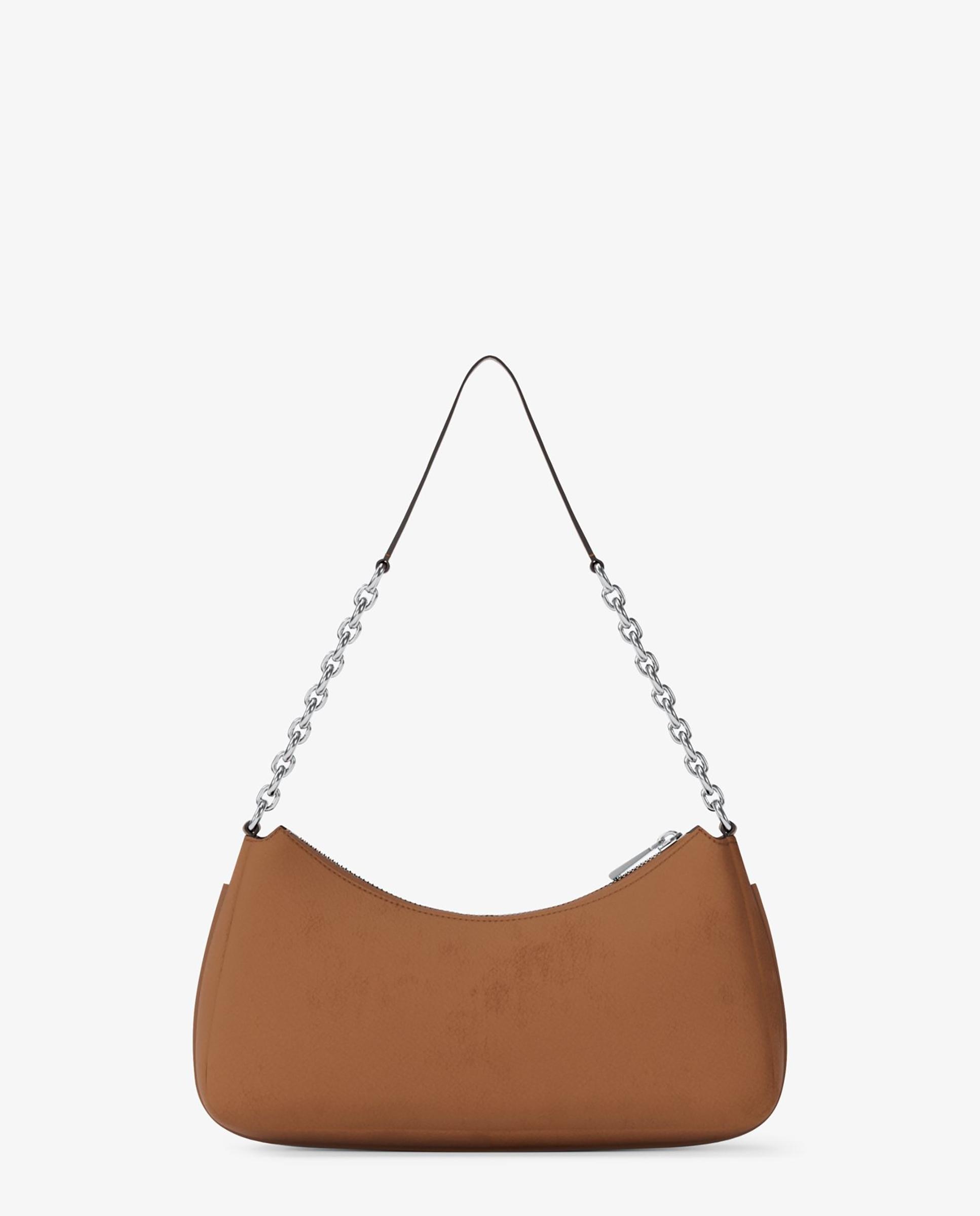 Bolso de hombro pochette nolita mediano de nobuck con cadena - Michael Michael Kors - Canela Canela-3