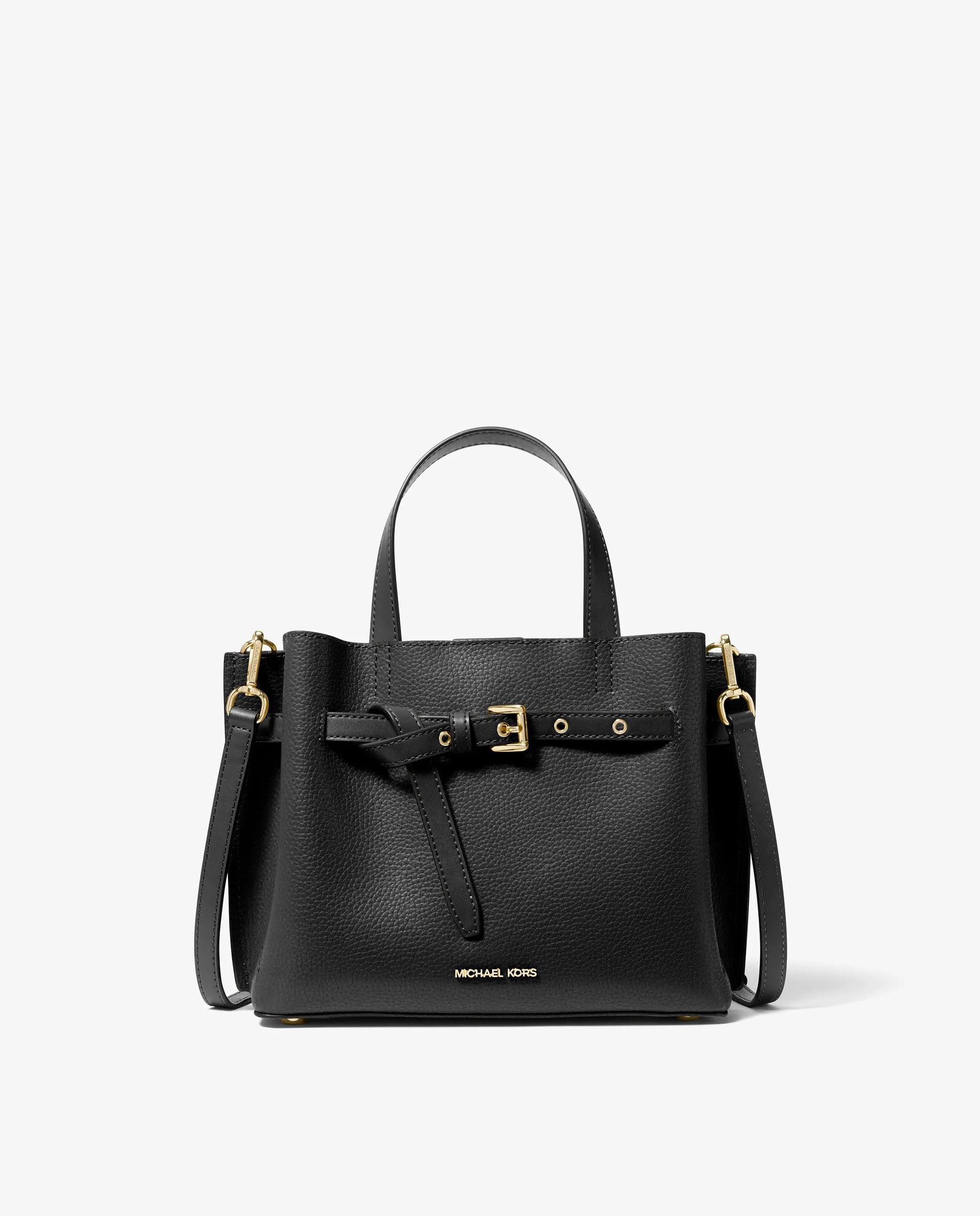 Bandolera de mujer satchel emilia pequeño de piel granulada - Michael Michael Kors - Negro Negro-1