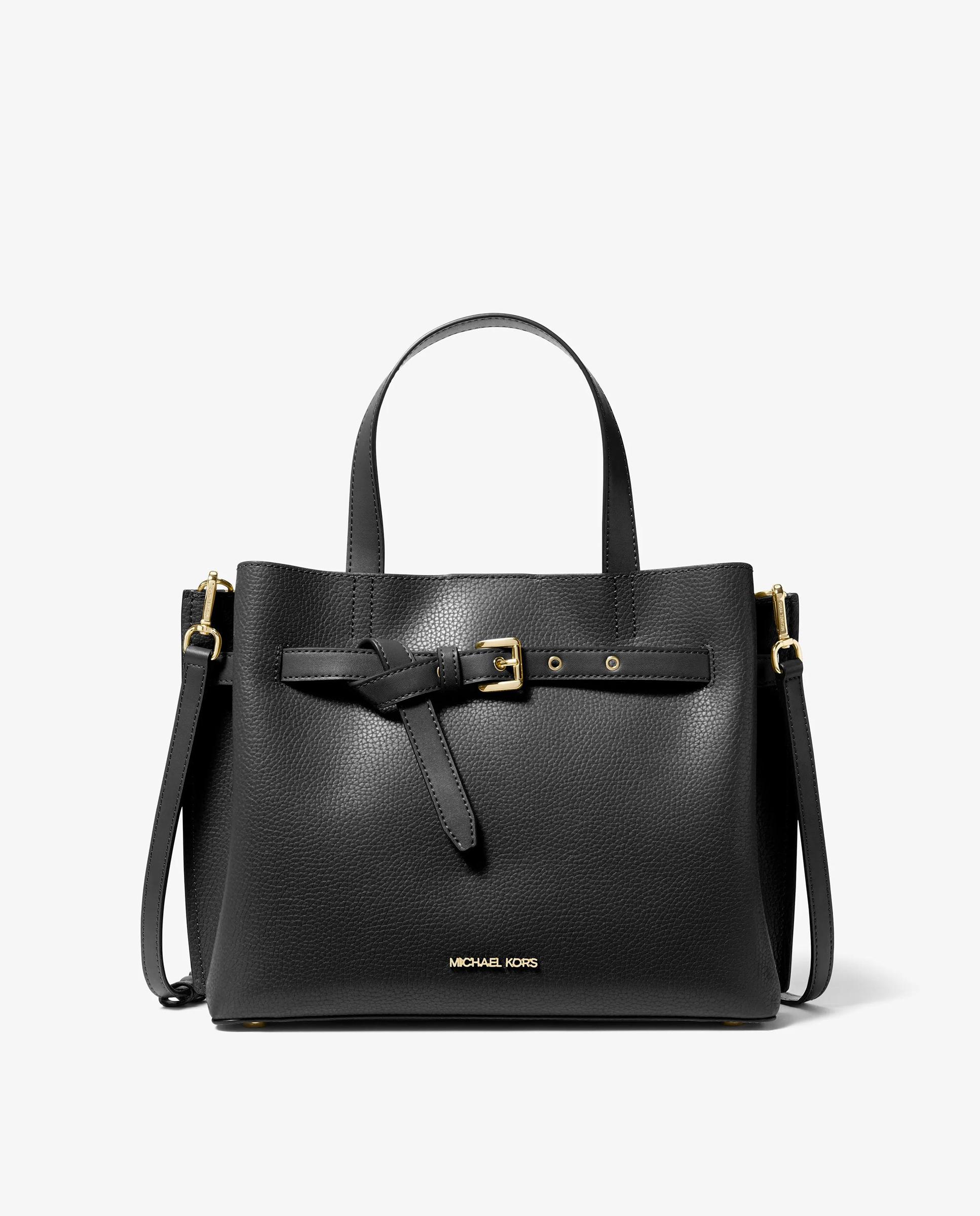 Bandolera de mujer satchel emilia mediano de piel granulada - Michael Michael Kors - Negro Negro-1
