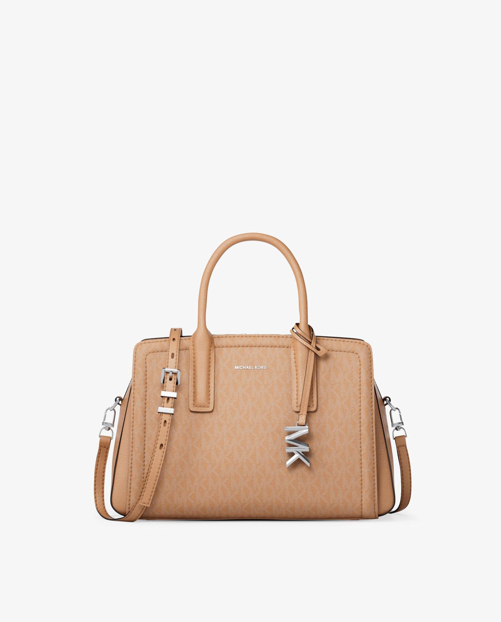 Bandolera de mujer satchel Laila con estampado de logotipos - Michael Michael Kors - Melocotón Melocotón-1