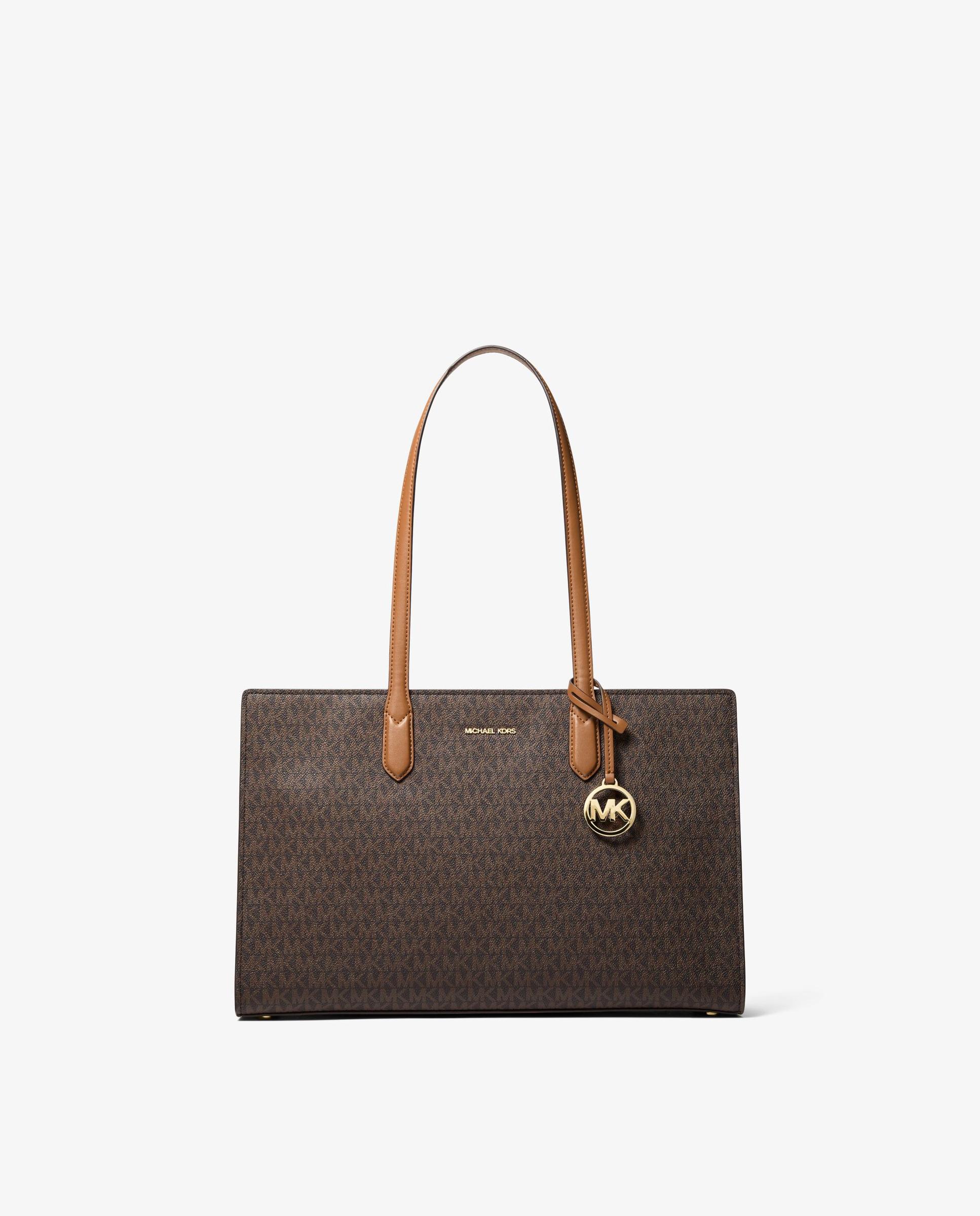 Imagen 0 de Bolso shopper tote scarlett mediano con logotipo Marrón oscuro