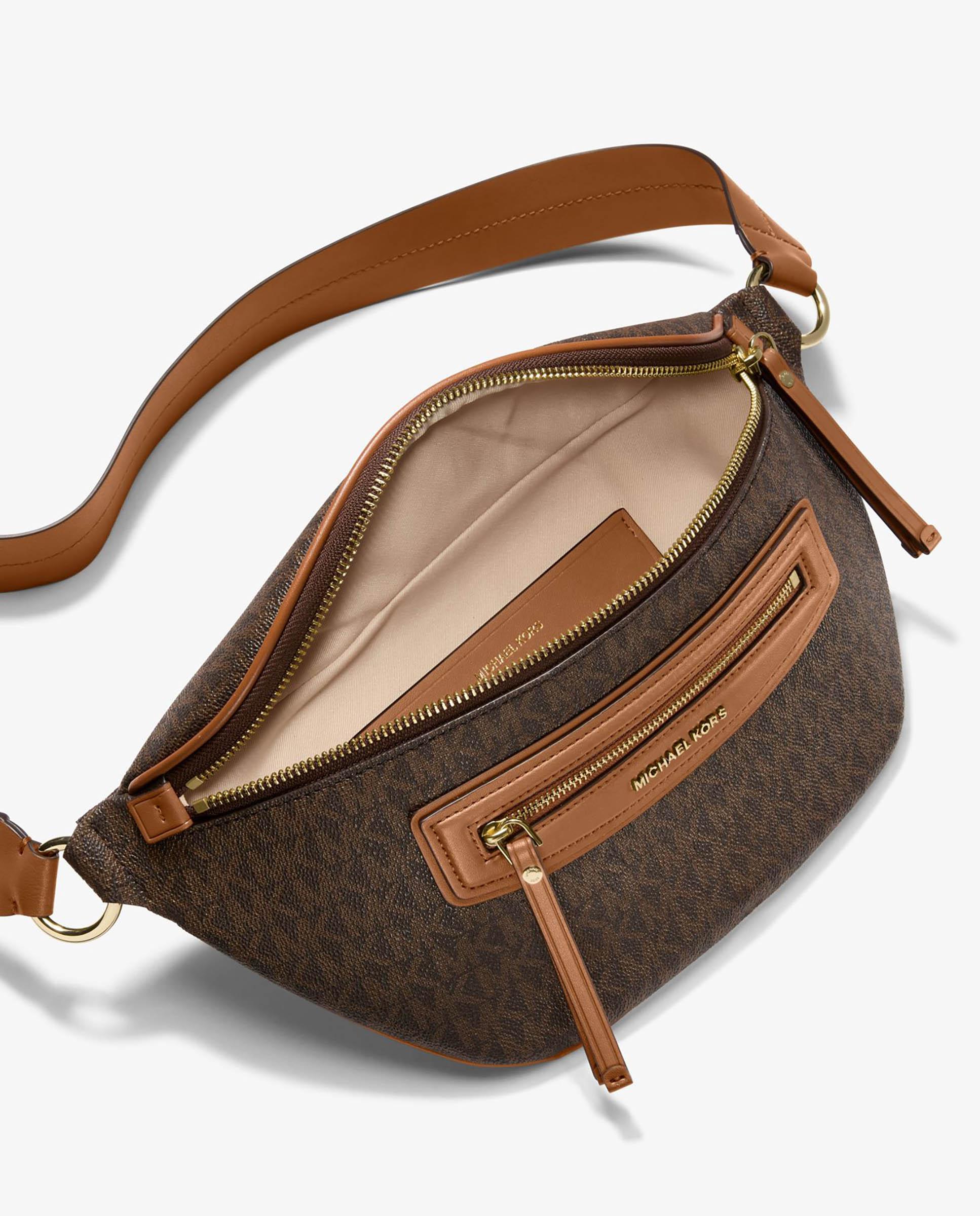 Riñonera bandolera jet set travel mediana con logotipo - Michael Michael Kors - Marrón oscuro Marrón oscuro-3